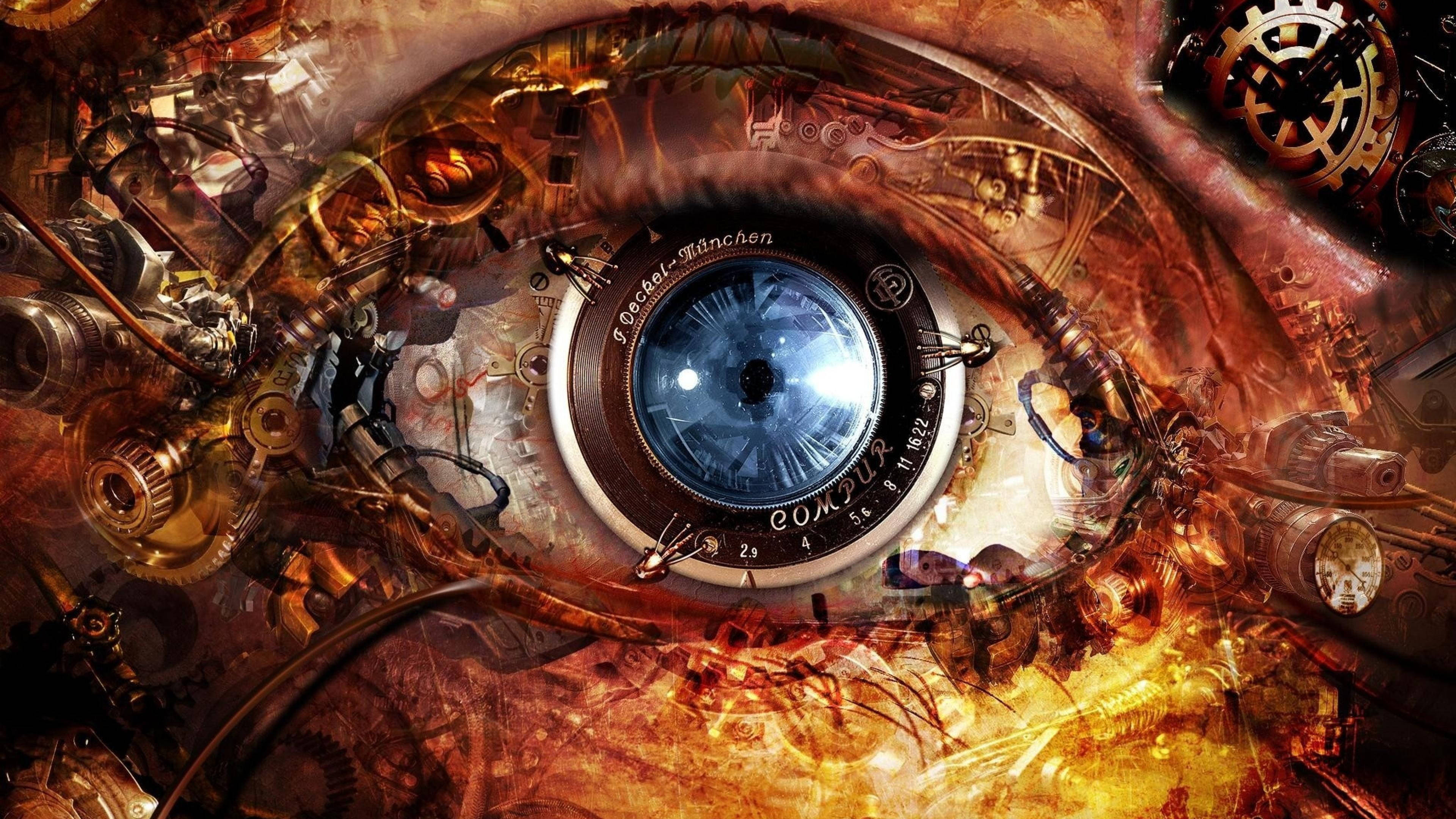 Full 4k Steampunk Eye Background