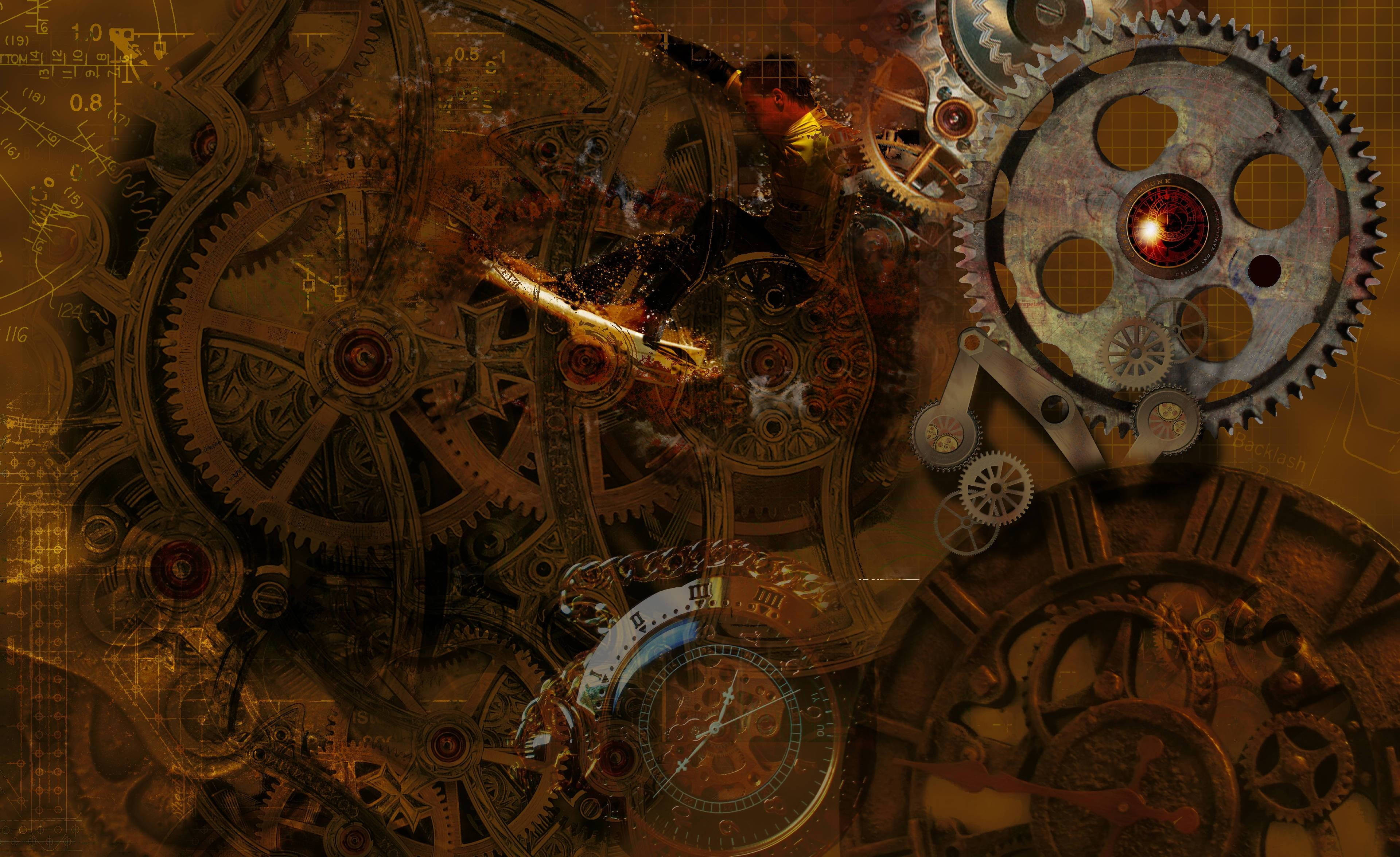 Full 4k Steampunk Gears Background