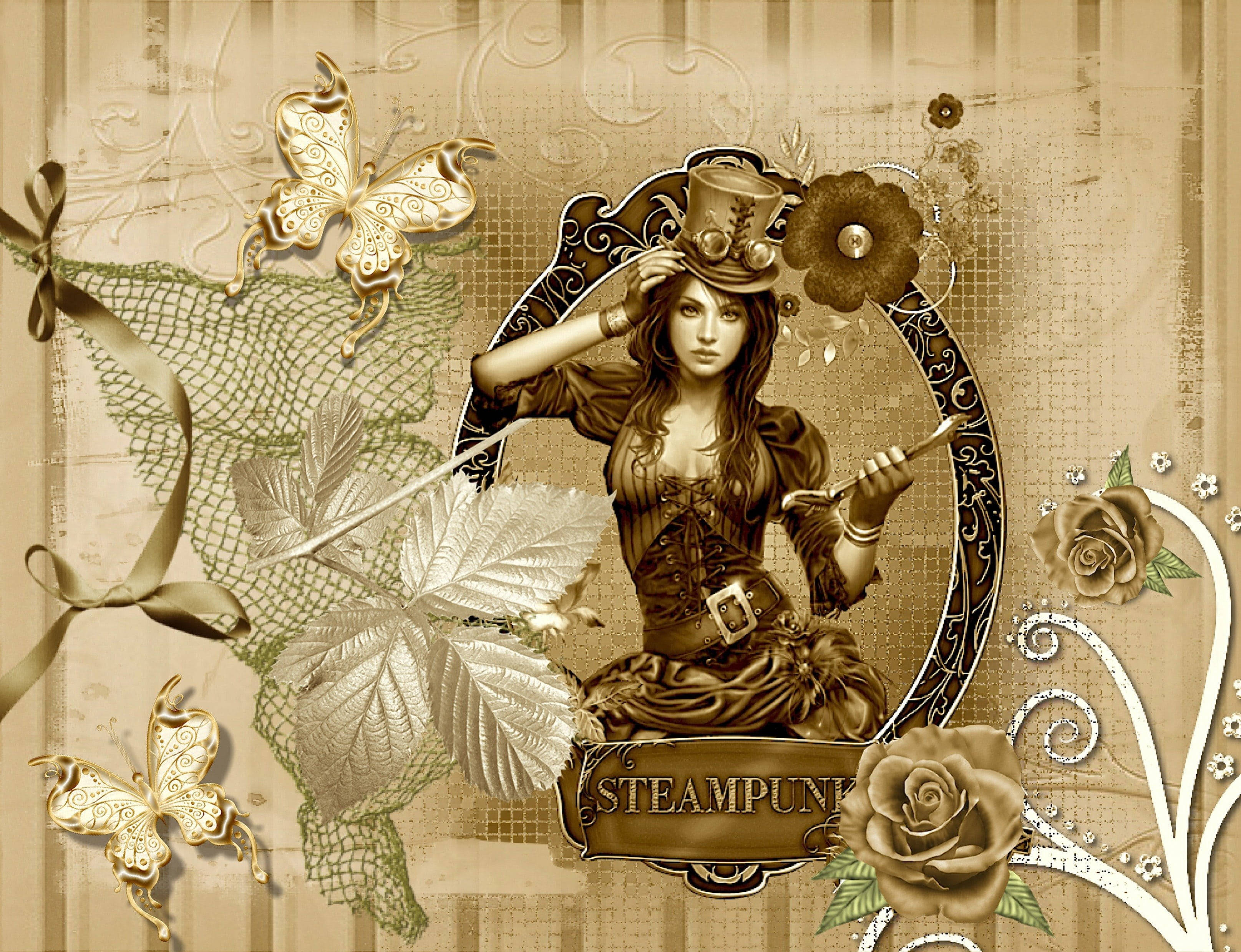 Full 4k Steampunk Sepia Background