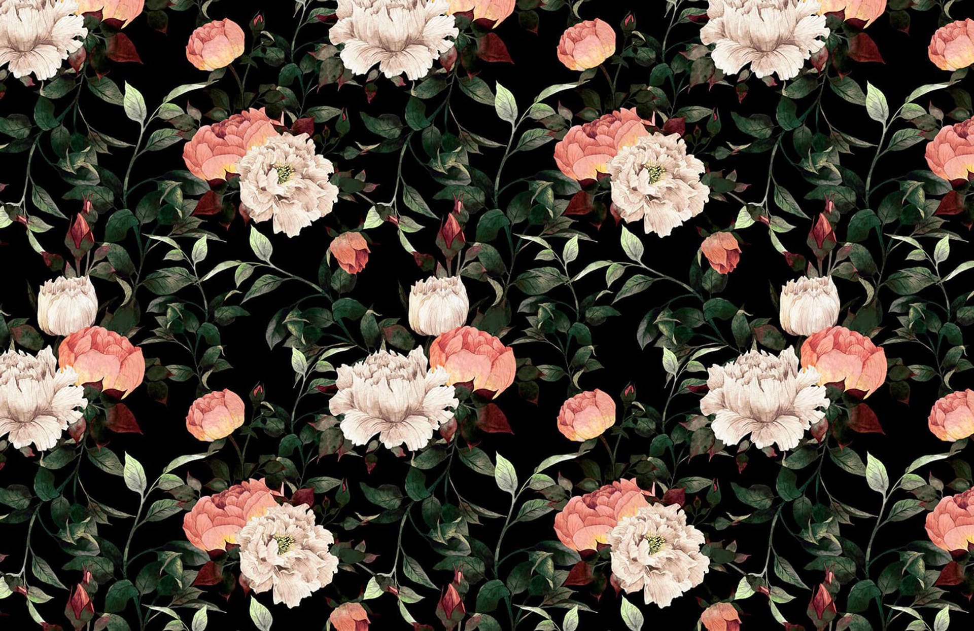 Full Bloom Vintage Carnations Background
