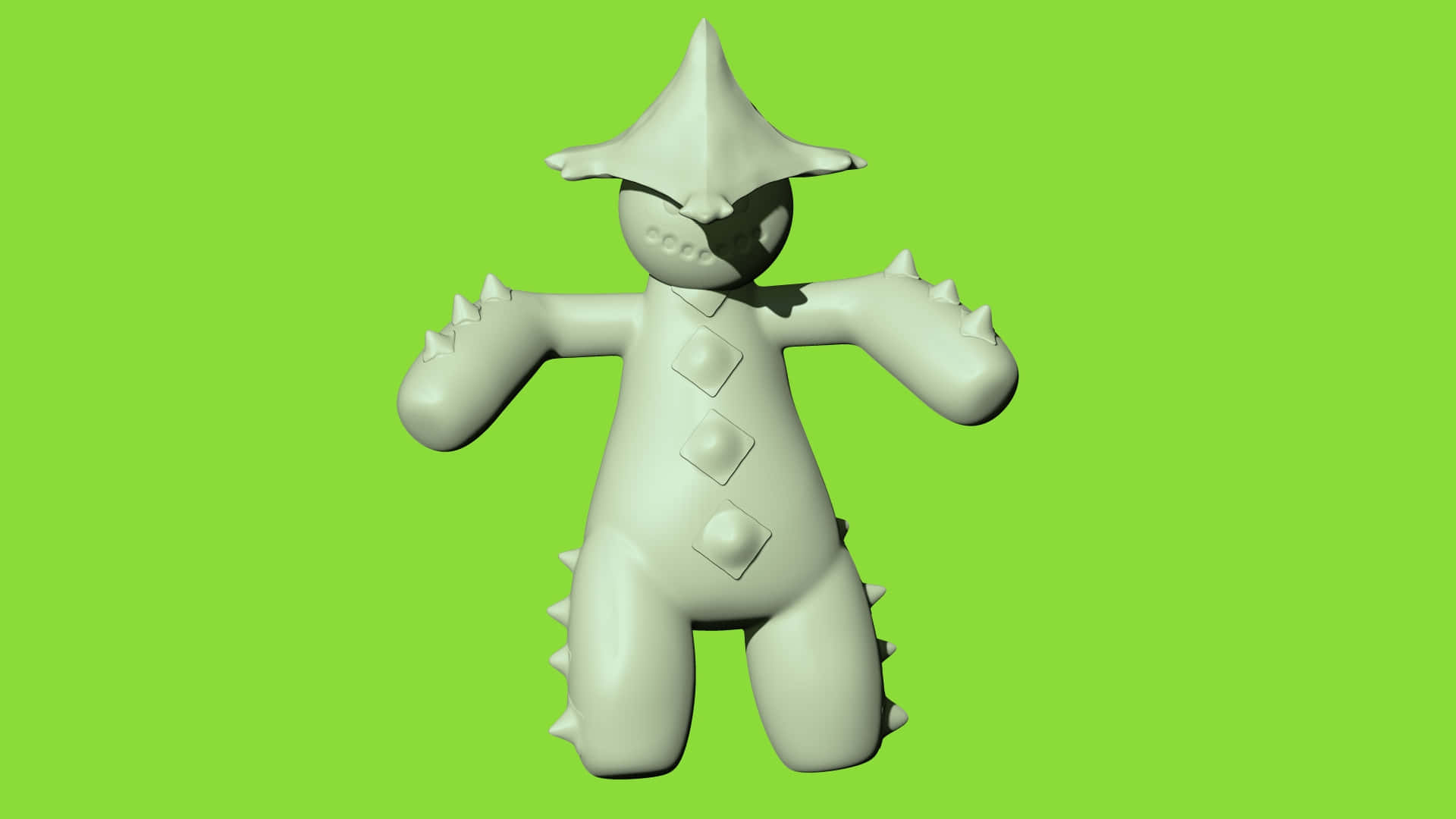 Full Body Of Cacturne In 3d Background