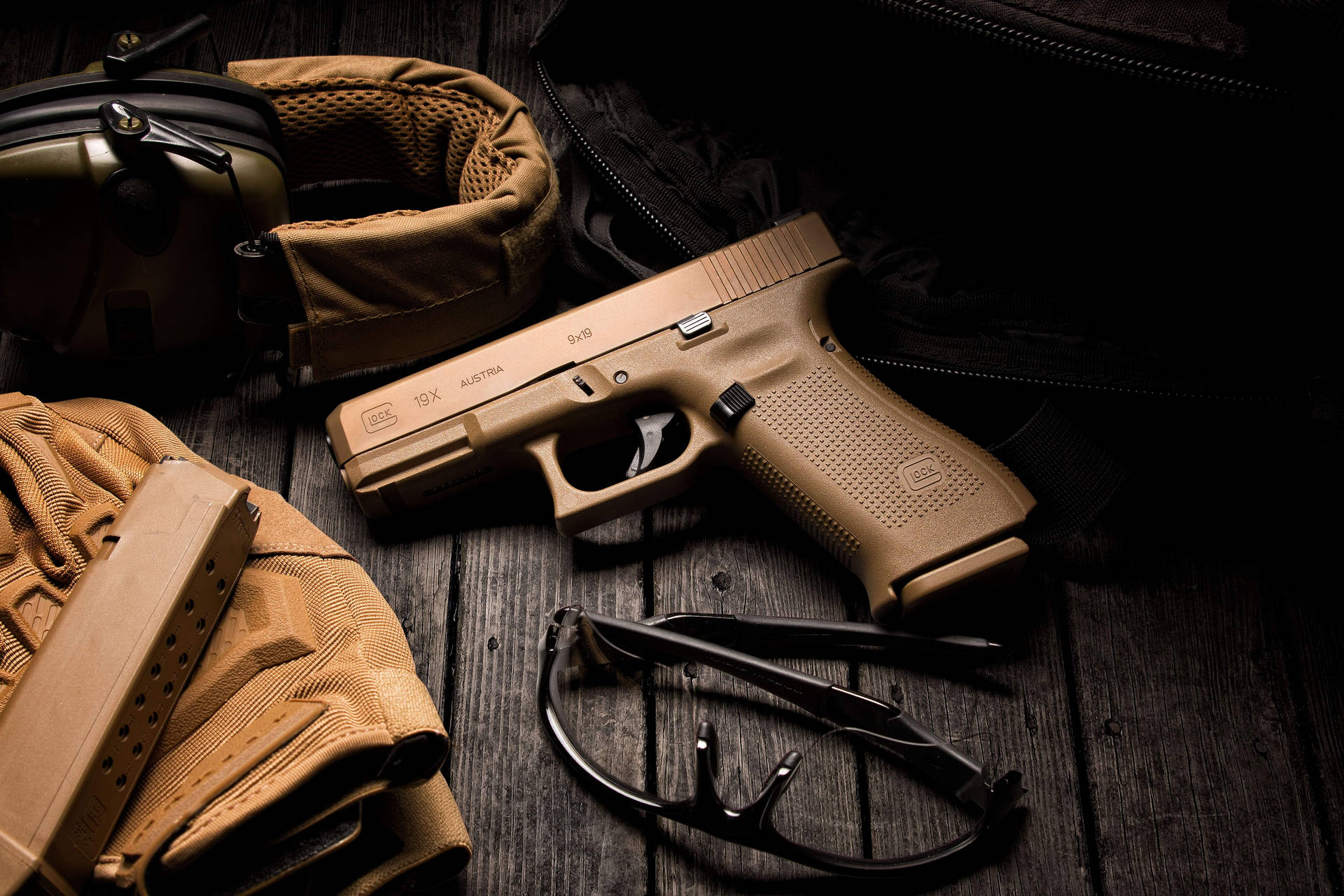 Full Bronzed Glock 19x Background