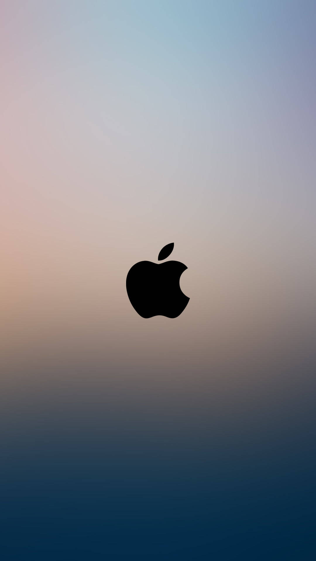 Full Hd Apple Black Logo On Gradient Background