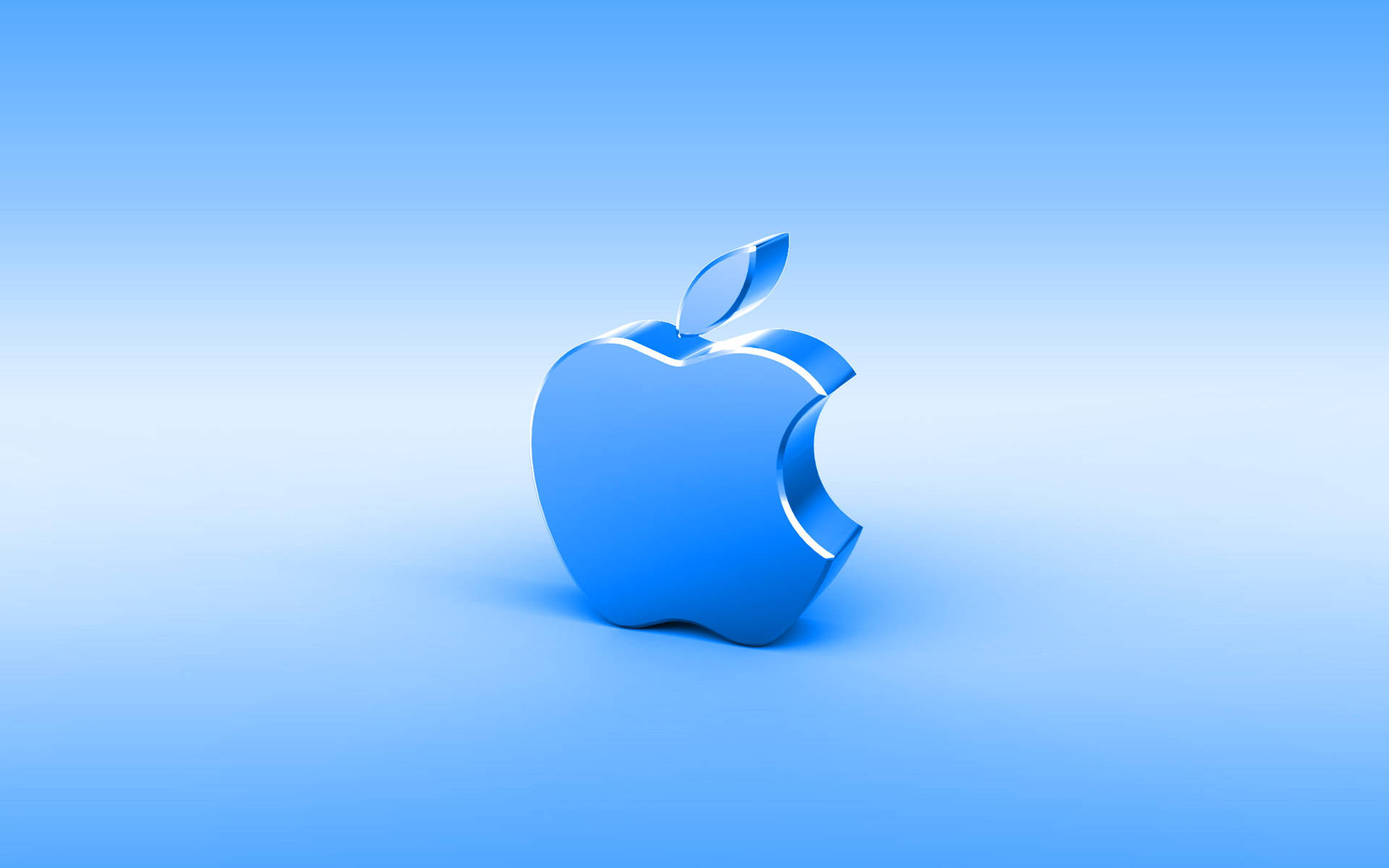 Full Hd Apple In 3d Soft Blue Background
