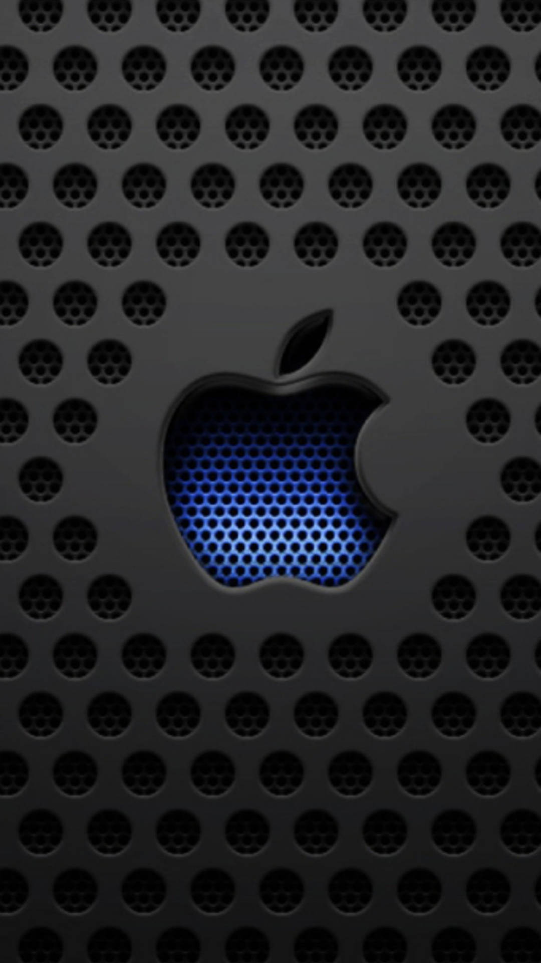Full Hd Apple On Perforated Black Background
