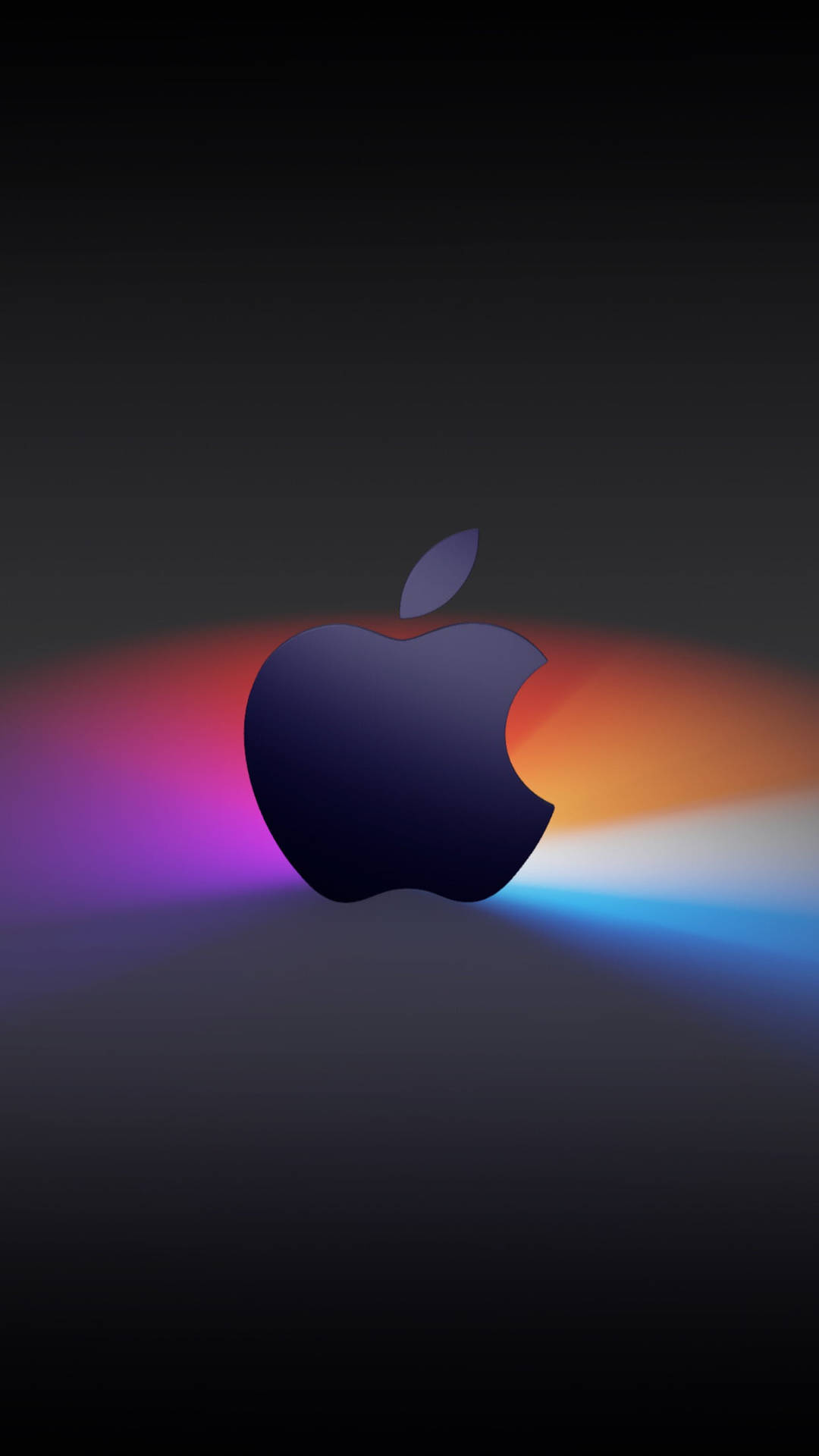 Full Hd Apple With Bright-colored Rays Background
