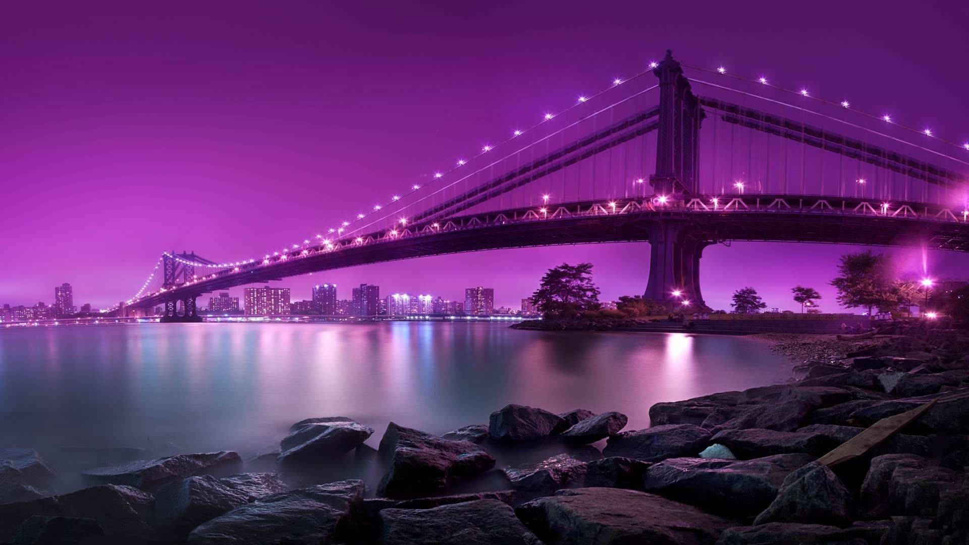 Full Hd Computer Desktop Manhattan Bridge Background