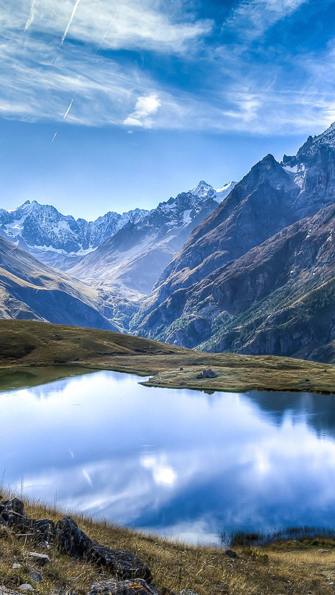 Full Hd Mountains By Lake Android Background