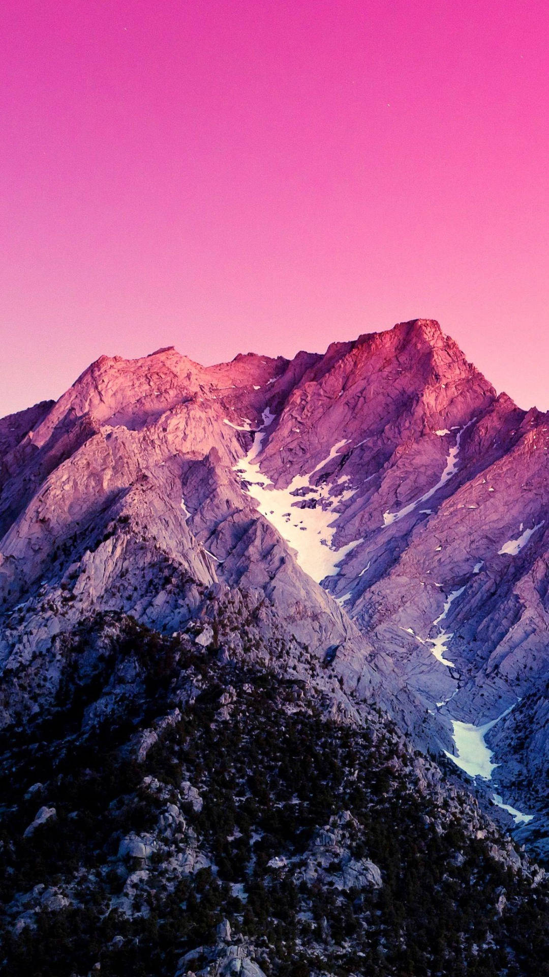 Full Hd Pink Sky On Mountain Android Background