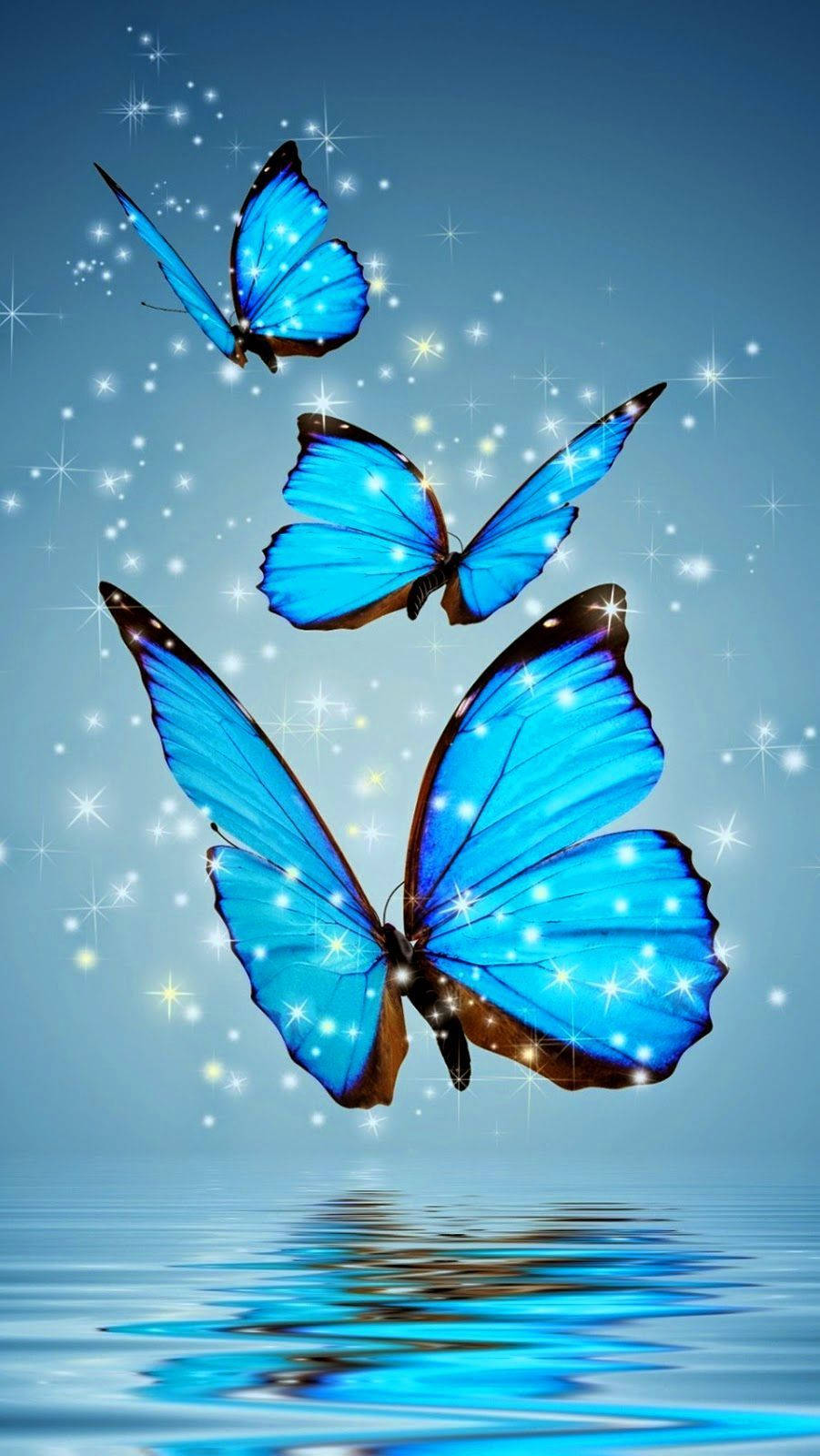 Full Hd Sparkly Butterflies Android Background