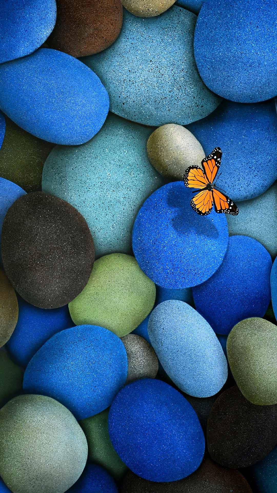 Full Hd Tablet Blue Stones Background