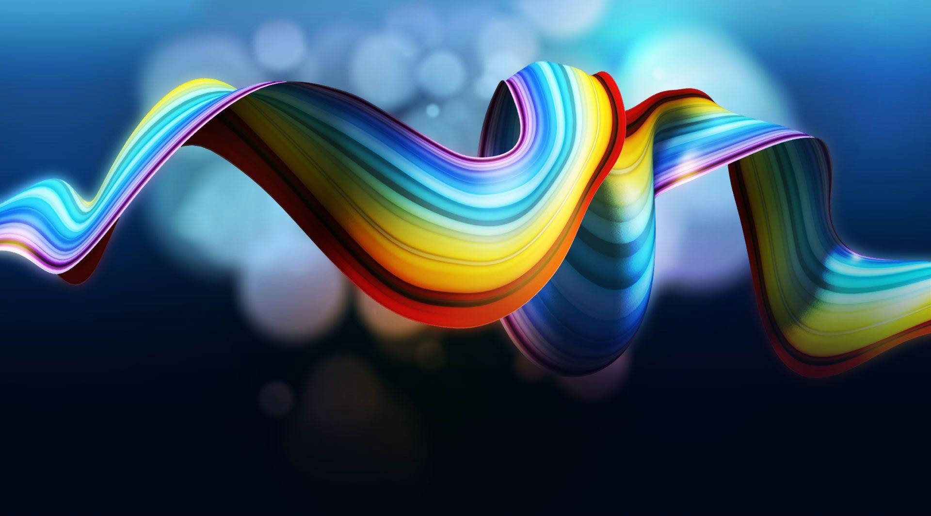 Full Hd Tablet Rainbow Ribbon Background