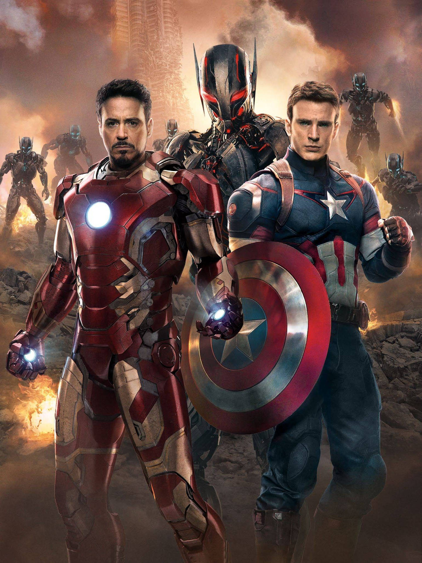 Full Hd Ultron Iron Man Captain America Android Background