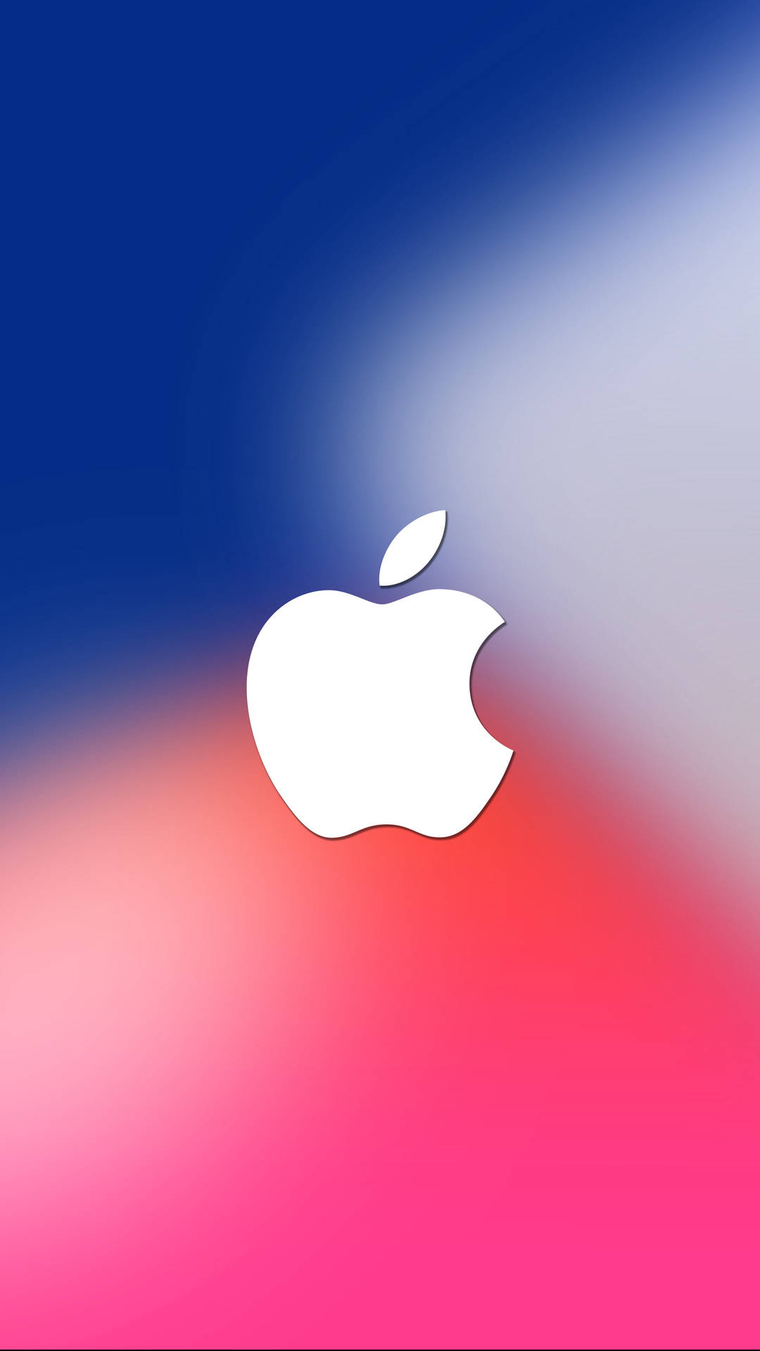 Full Hd White Apple On Multicolored Blur Background