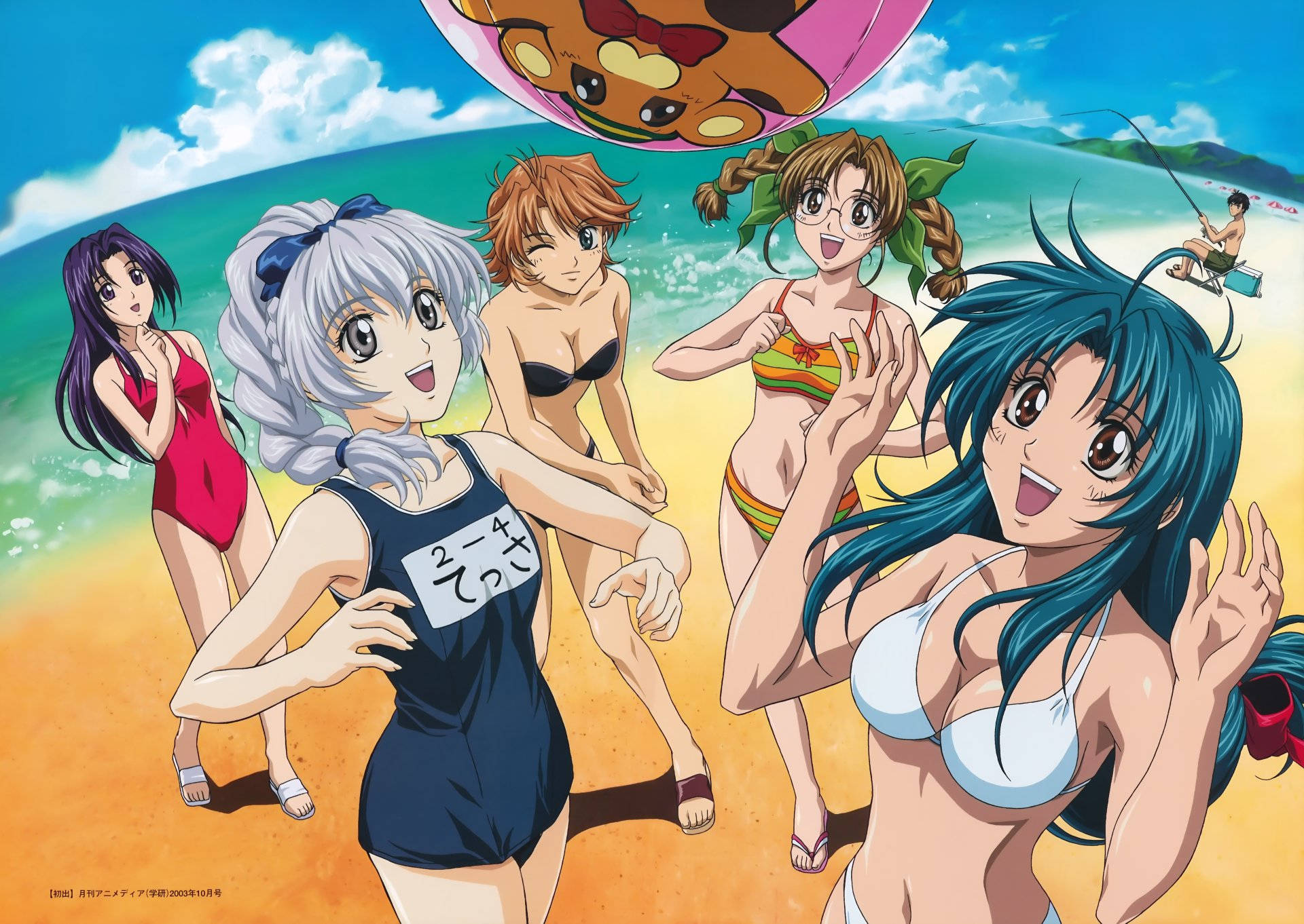 Full Metal Panic Characters In Beach Background