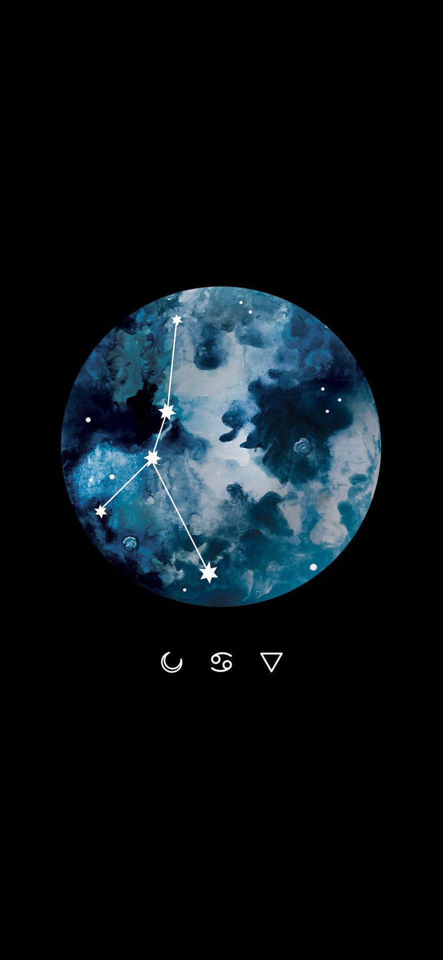 Full Moon And Cancer Constellation Background