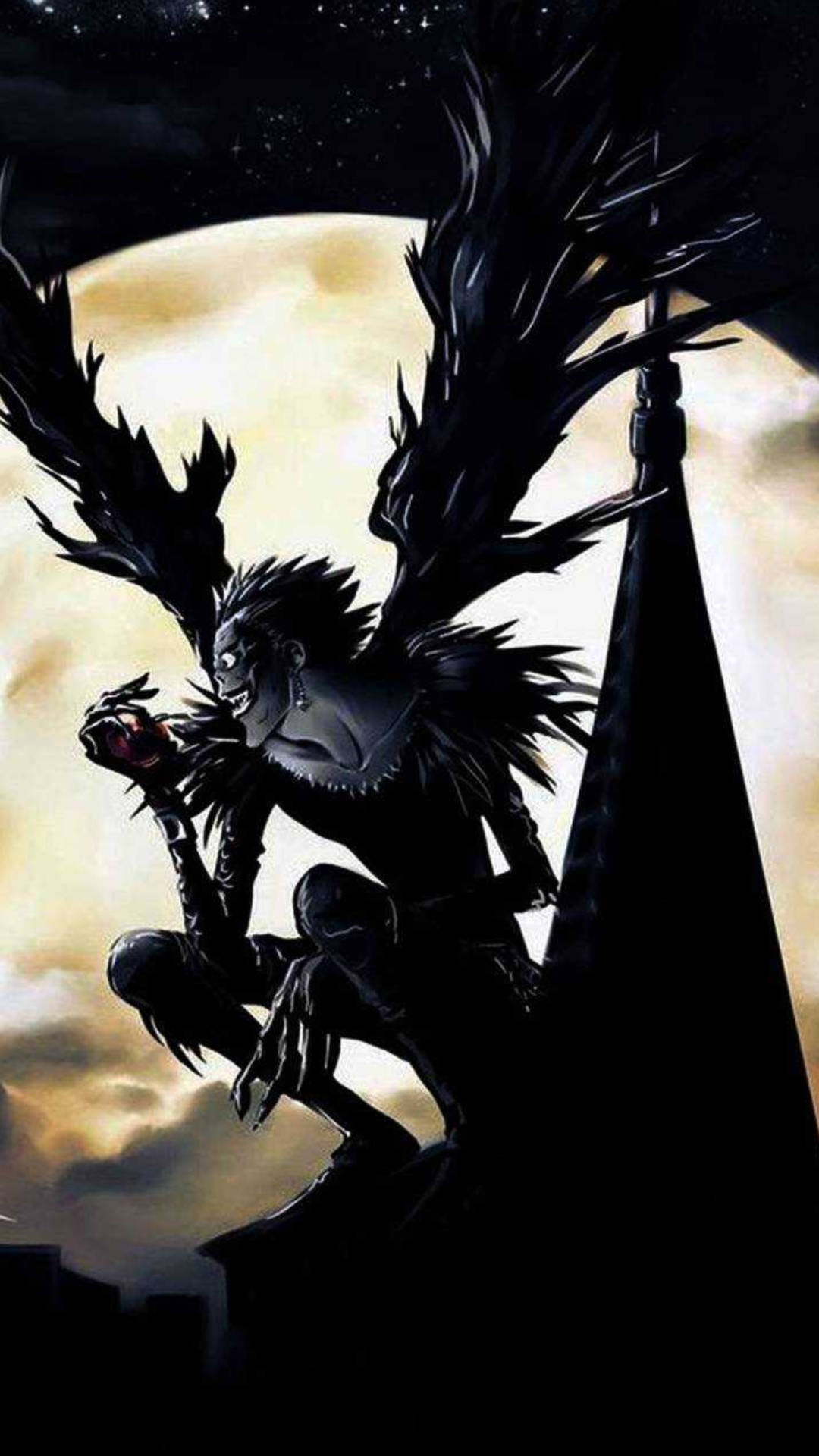 Full Moon And Ryuk From Death Note Iphone Background