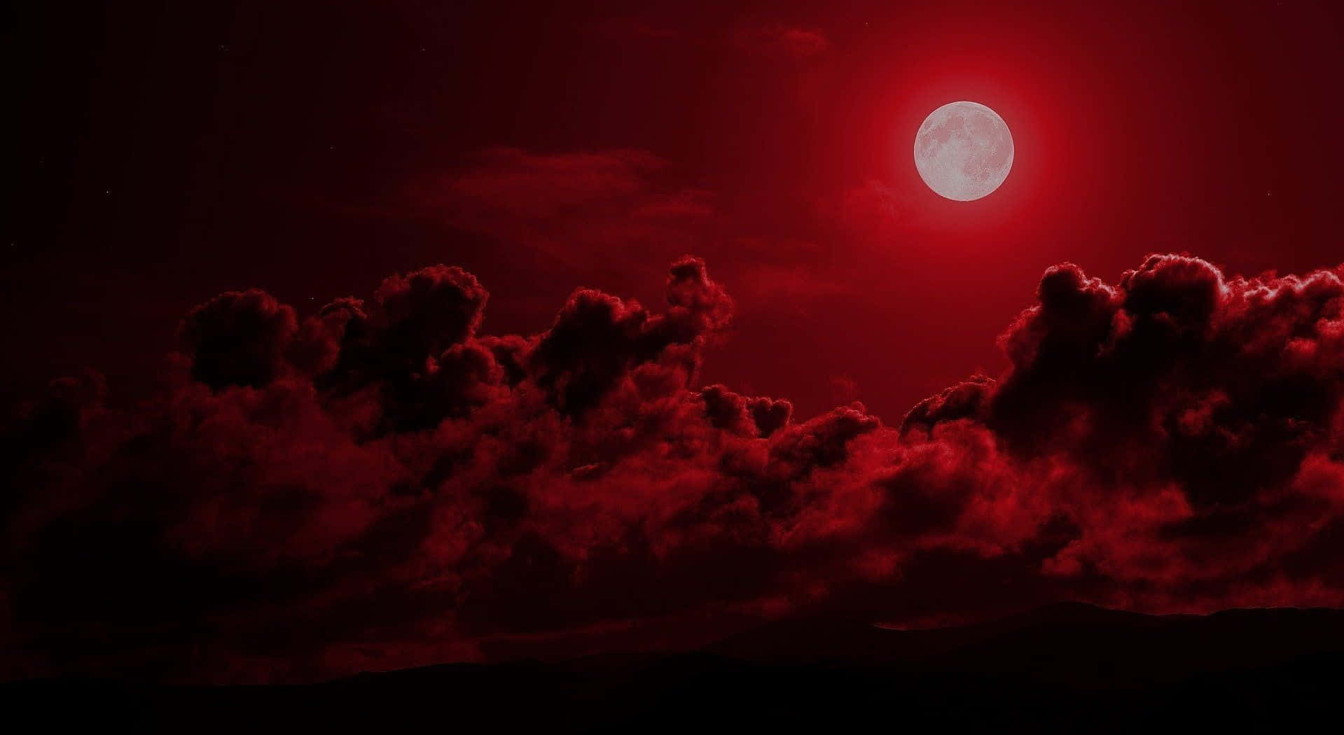 Full Moon Dark Red Aesthetic Background