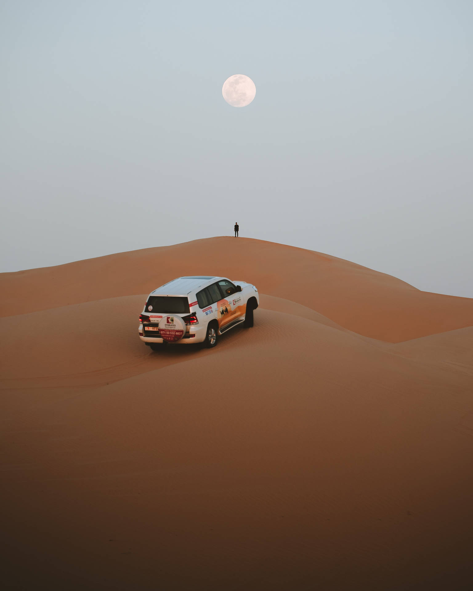 Full Moon In Desert