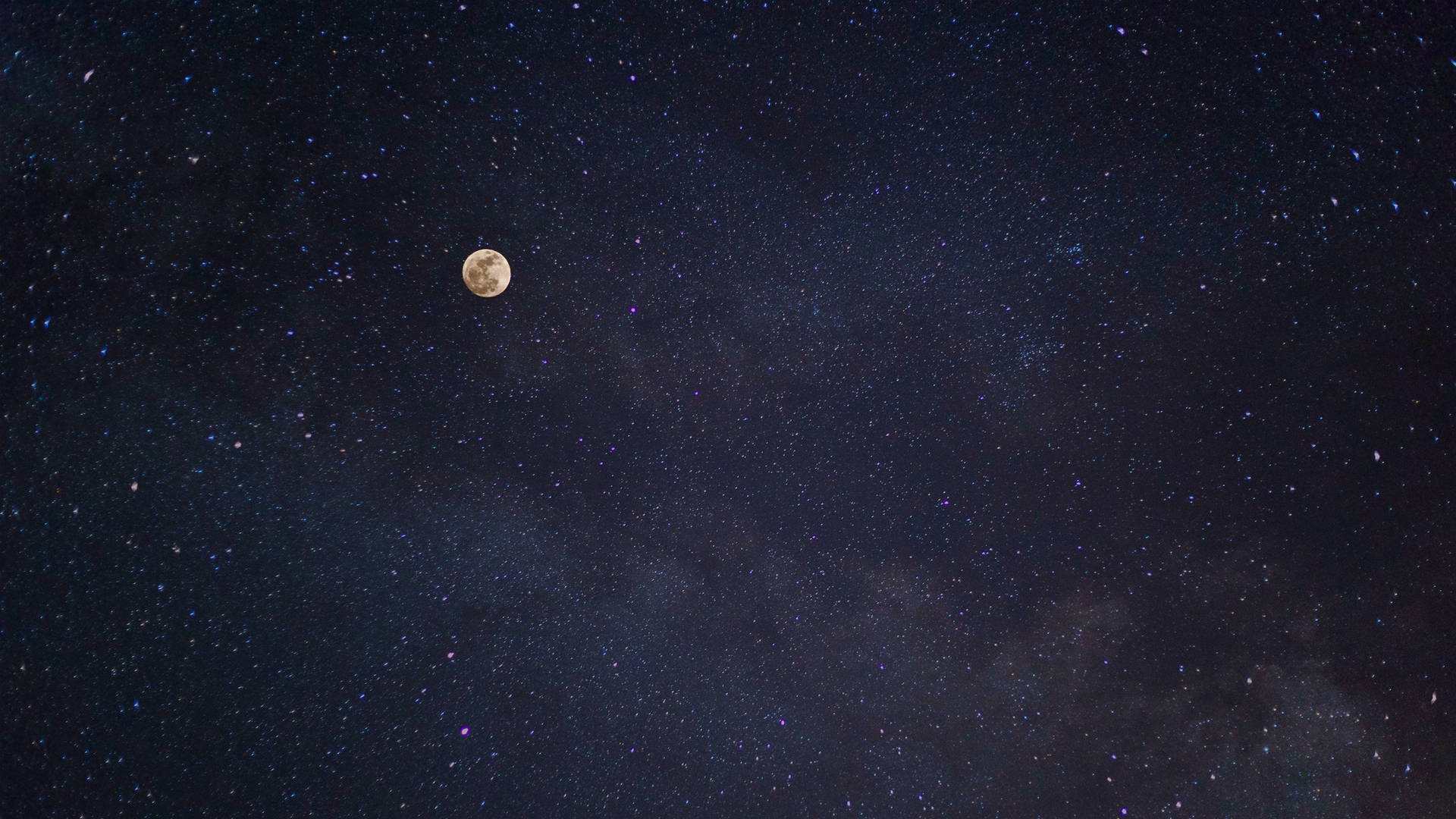 Full Moon In Starry Sky Background