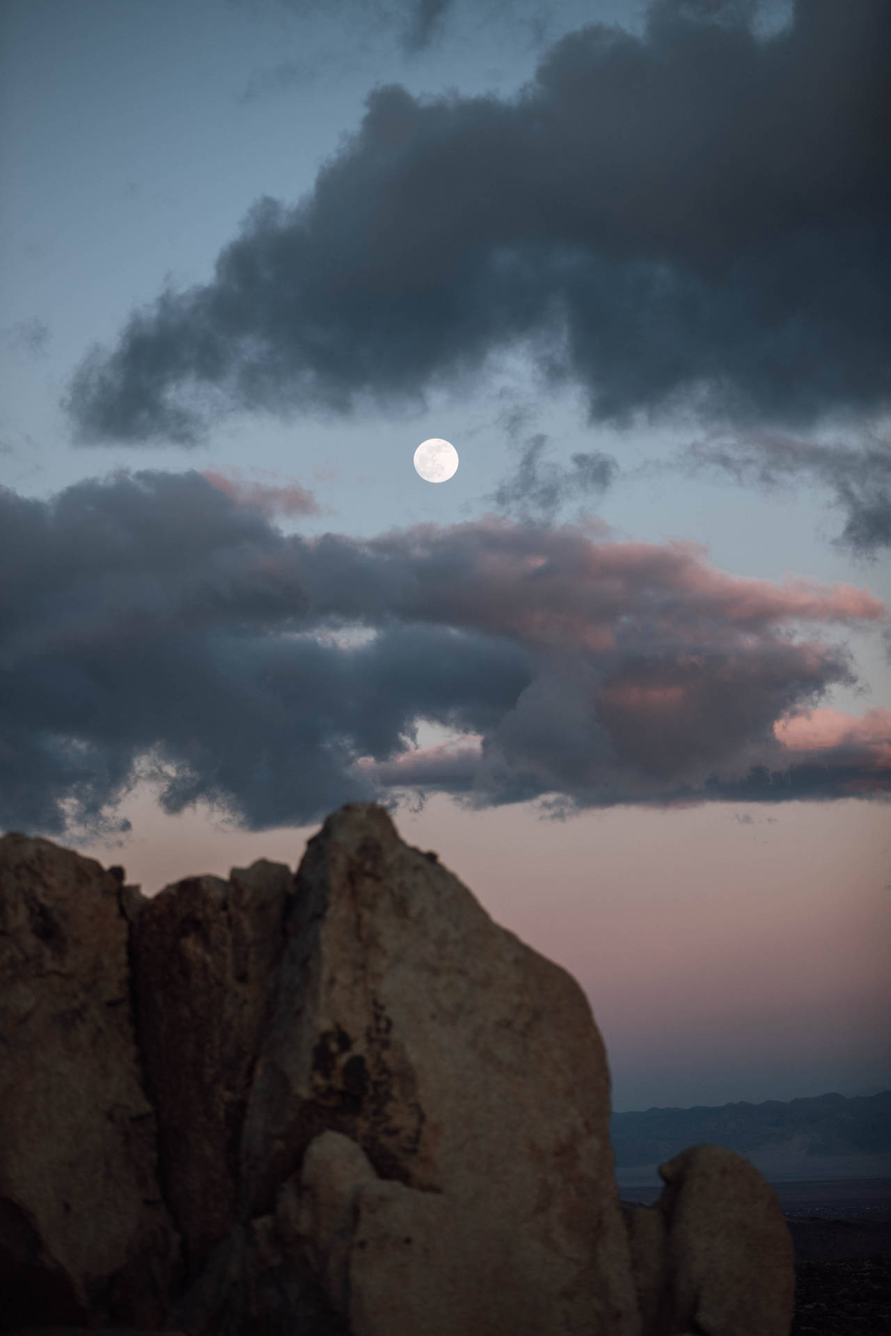 Full Moon Over Mountains