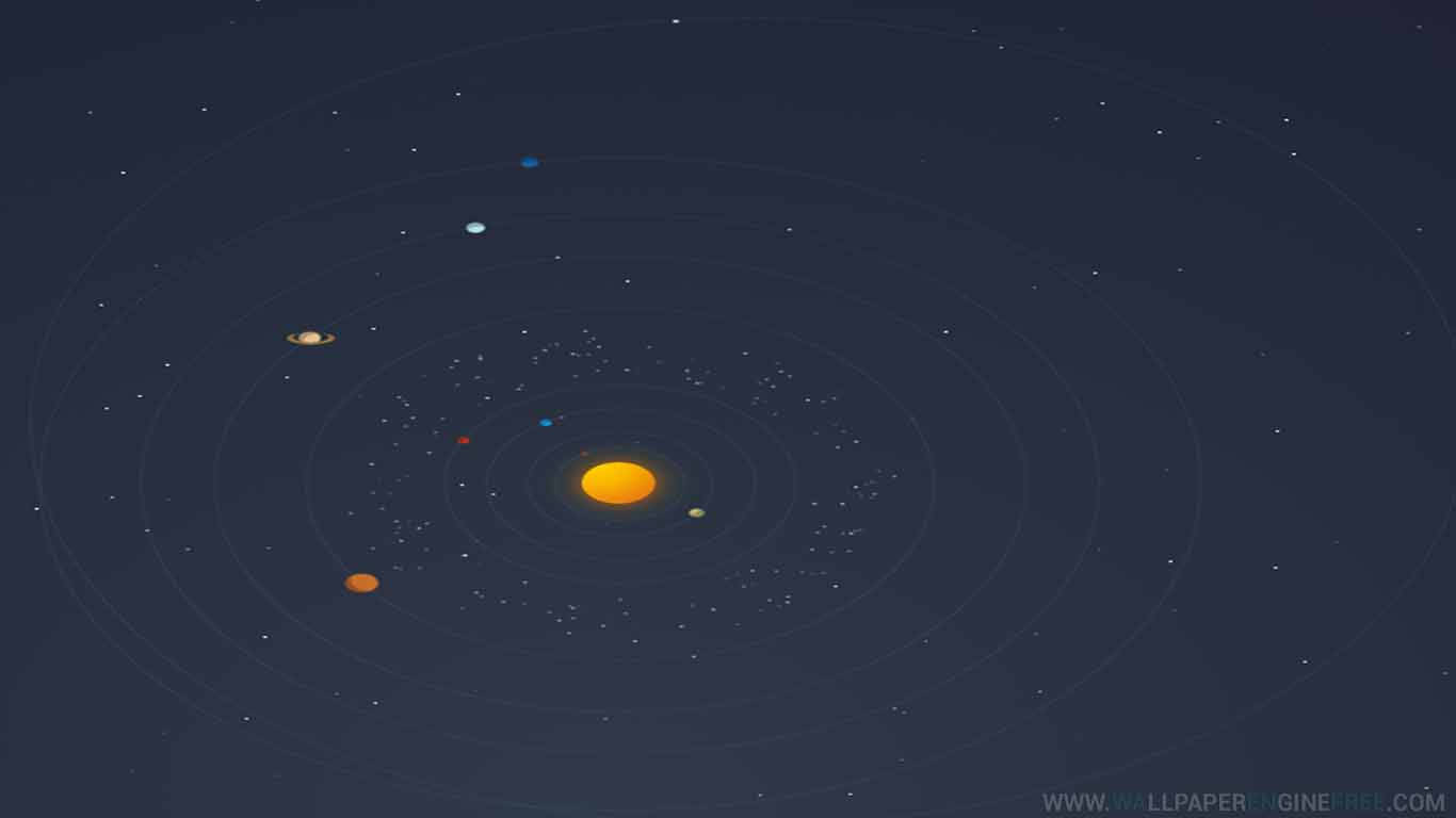 Full Solar System Illustration Background