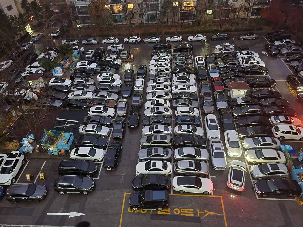 Fully-occupied Parking Lot In Korea