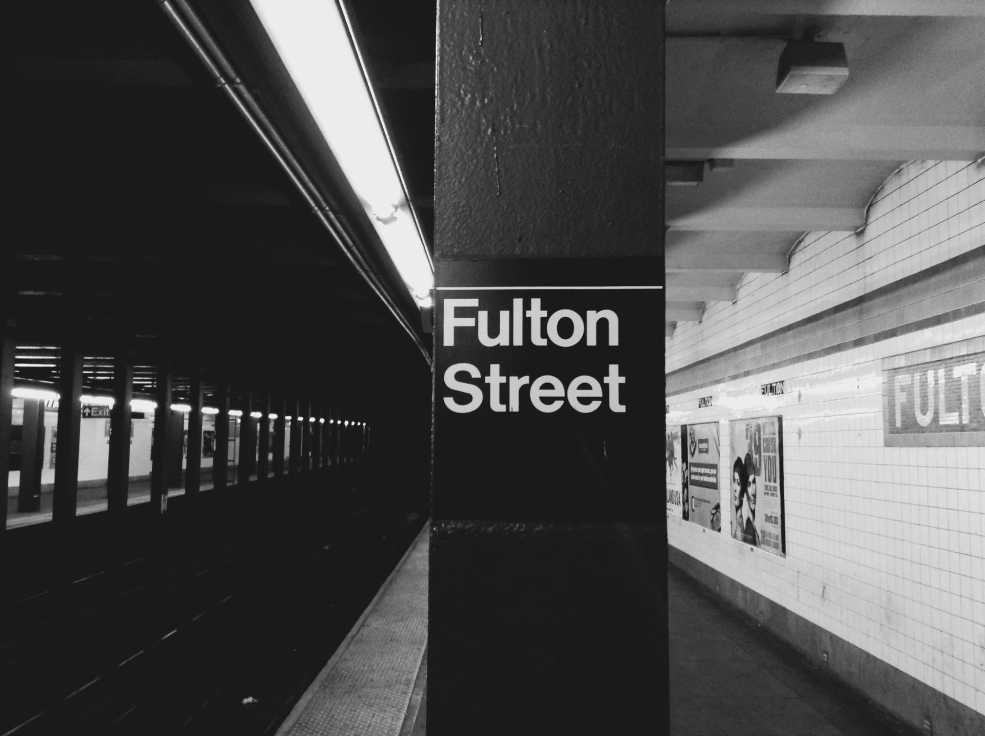 Fulton Street Subway Platform Background
