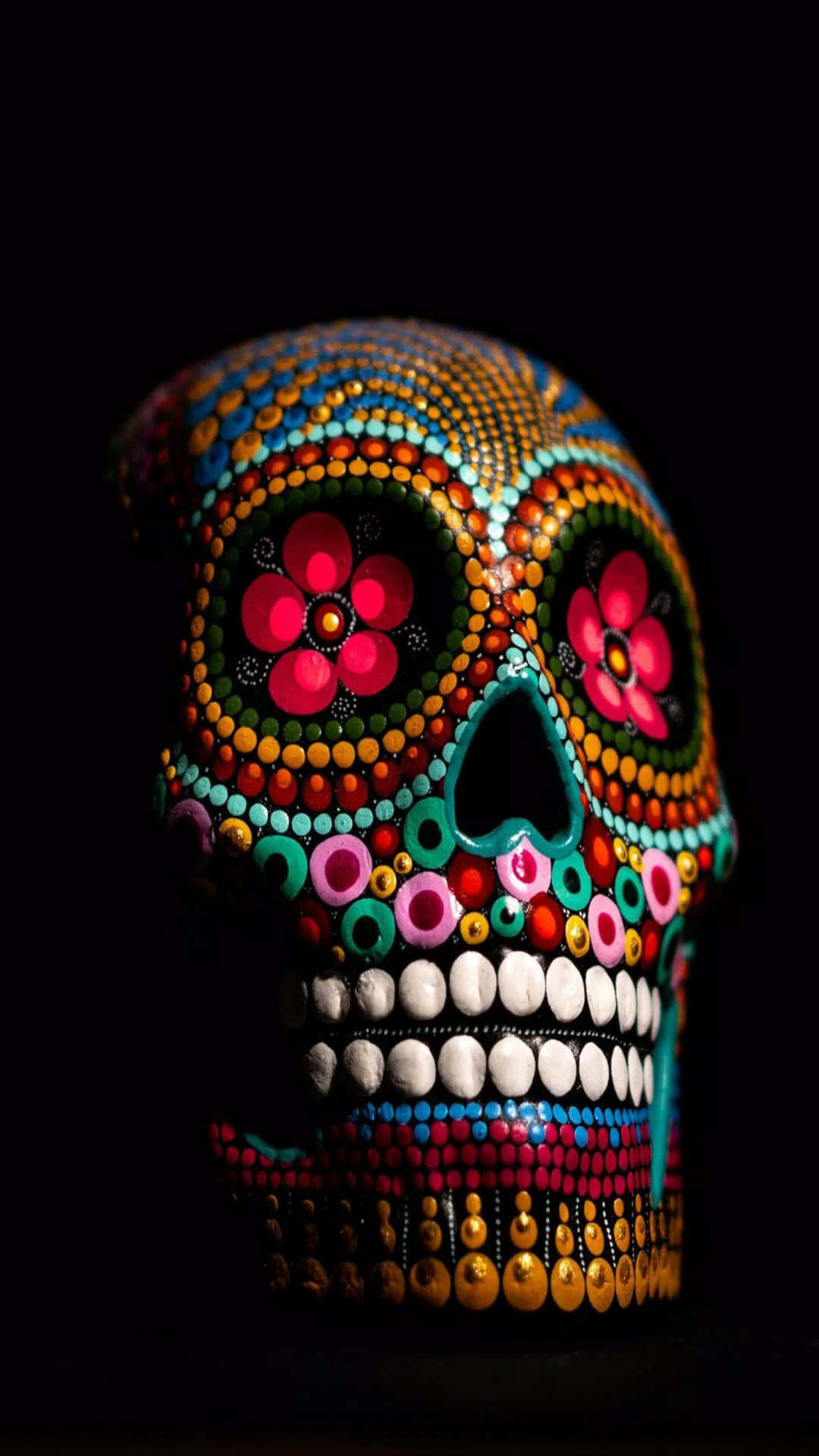 Fun And Vibrant Sugar Skull Phone Case Background