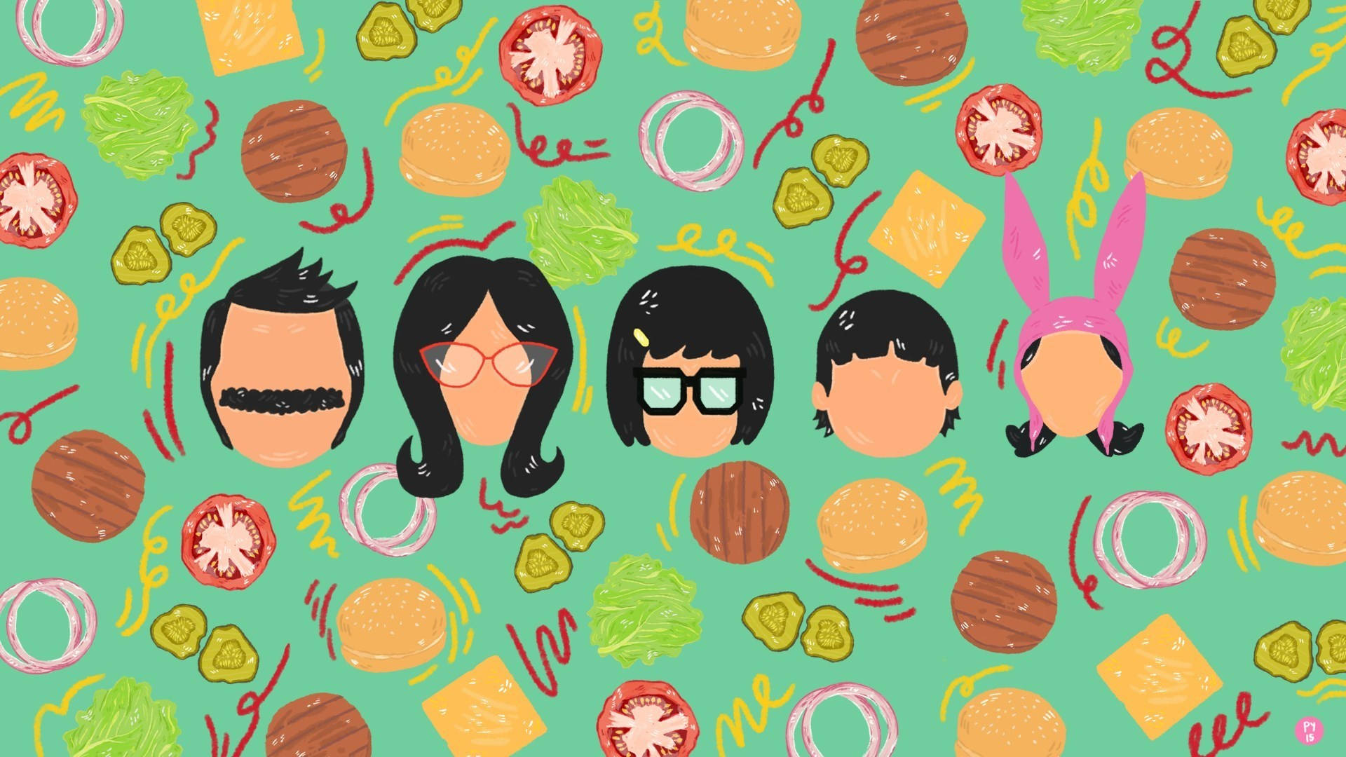 Fun Bobs Burgers Vector Art Background