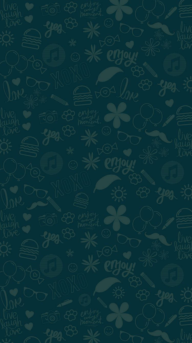 Fun Chat App Stickers Pattern Background
