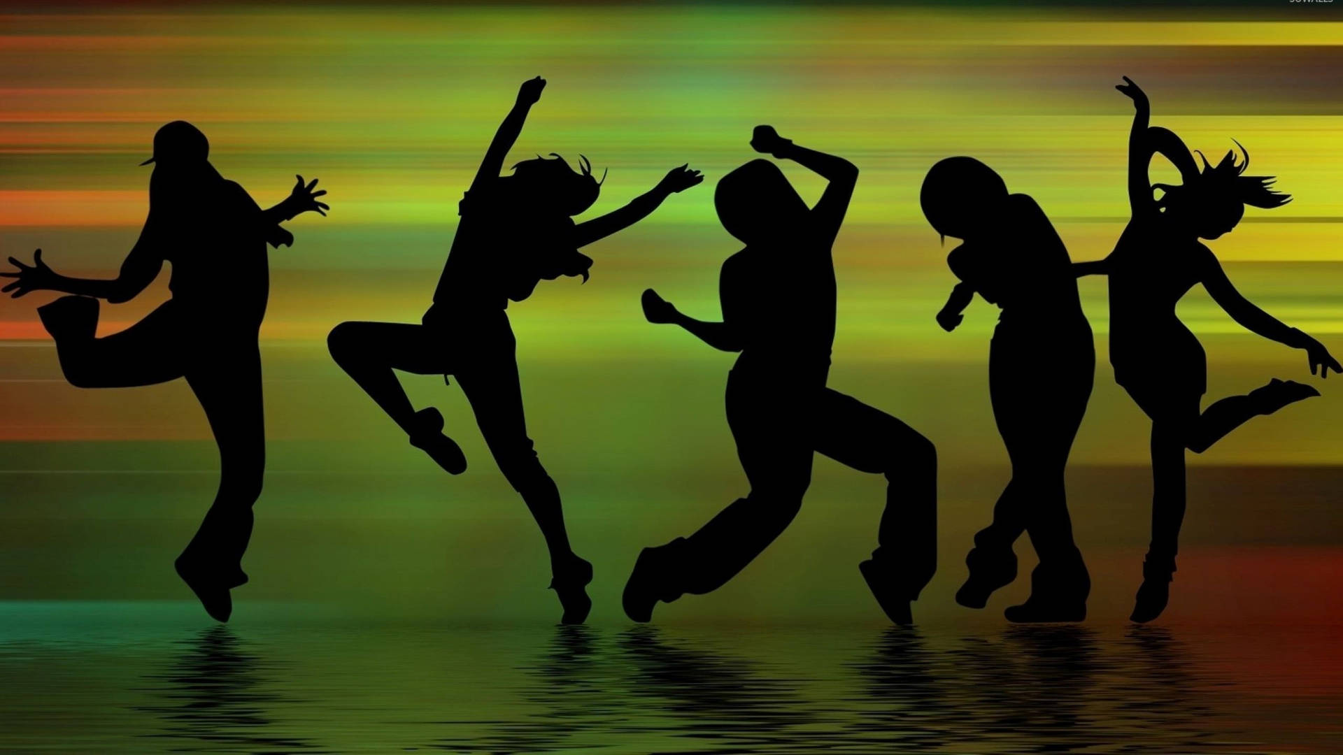Fun Dance Silhouettes Background