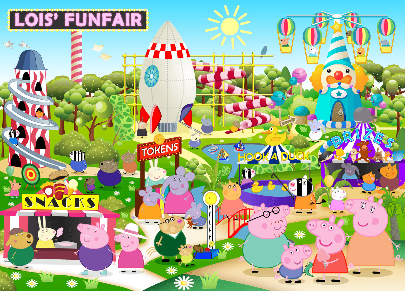 Fun-filled Carnival Peppa Pig Tablet Background