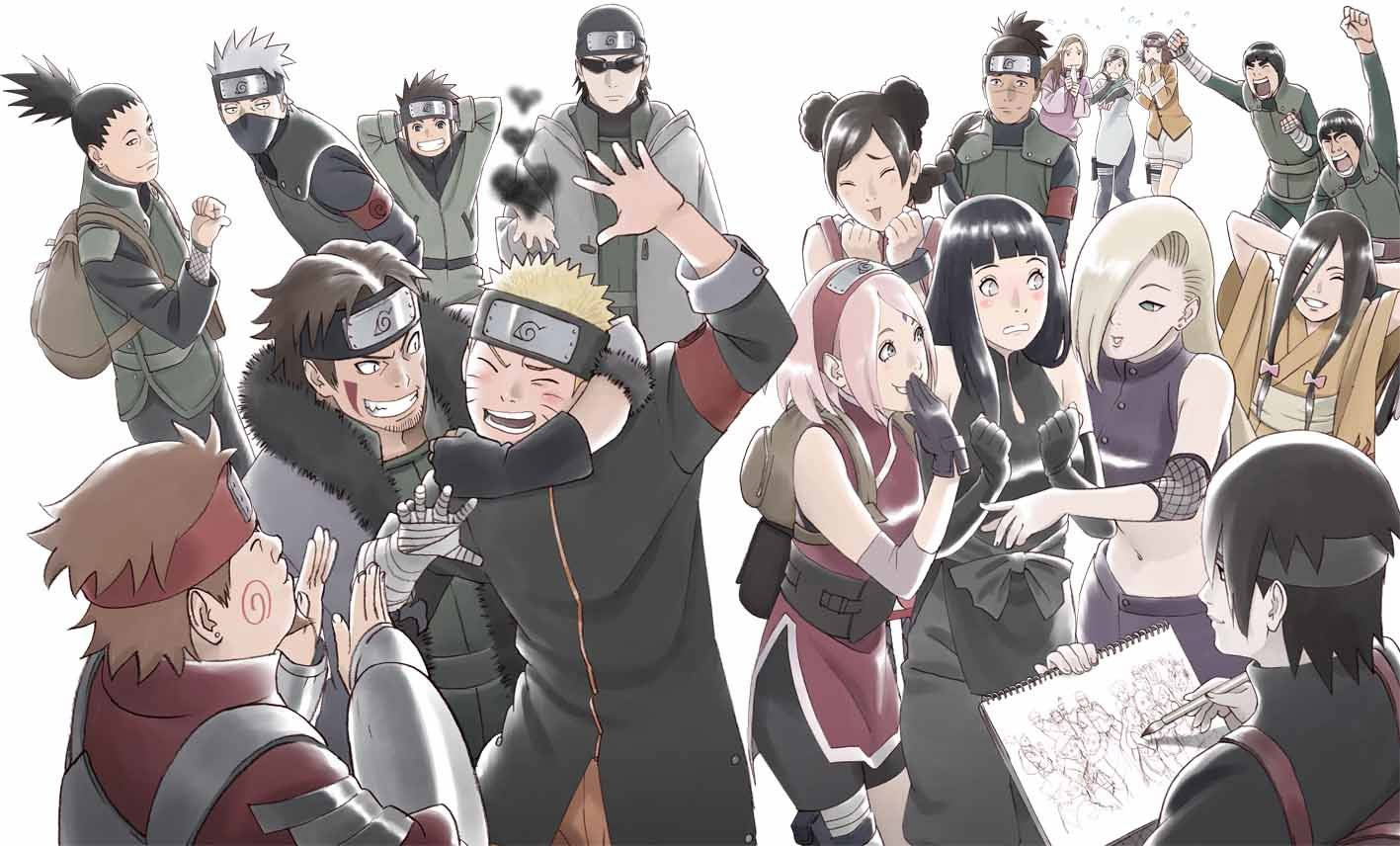 Fun Naruto Girls Art Background