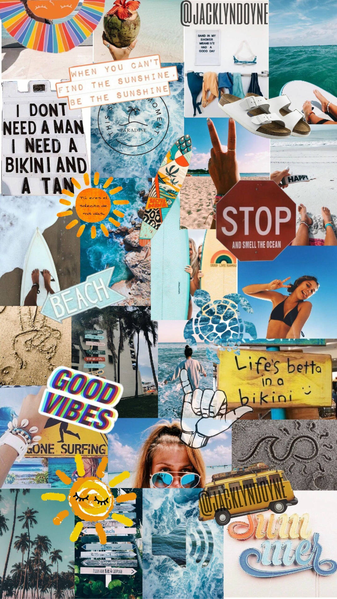 Fun Summer Collage Background