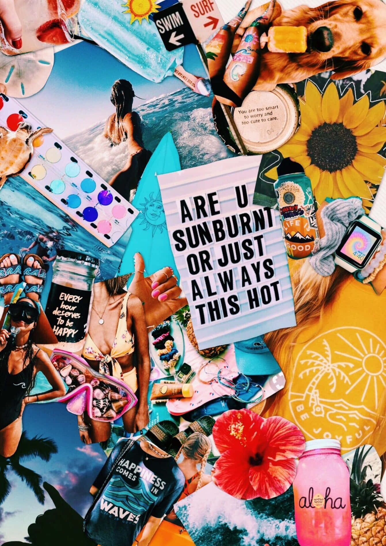 Fun Summer Memories Beach Collage Background