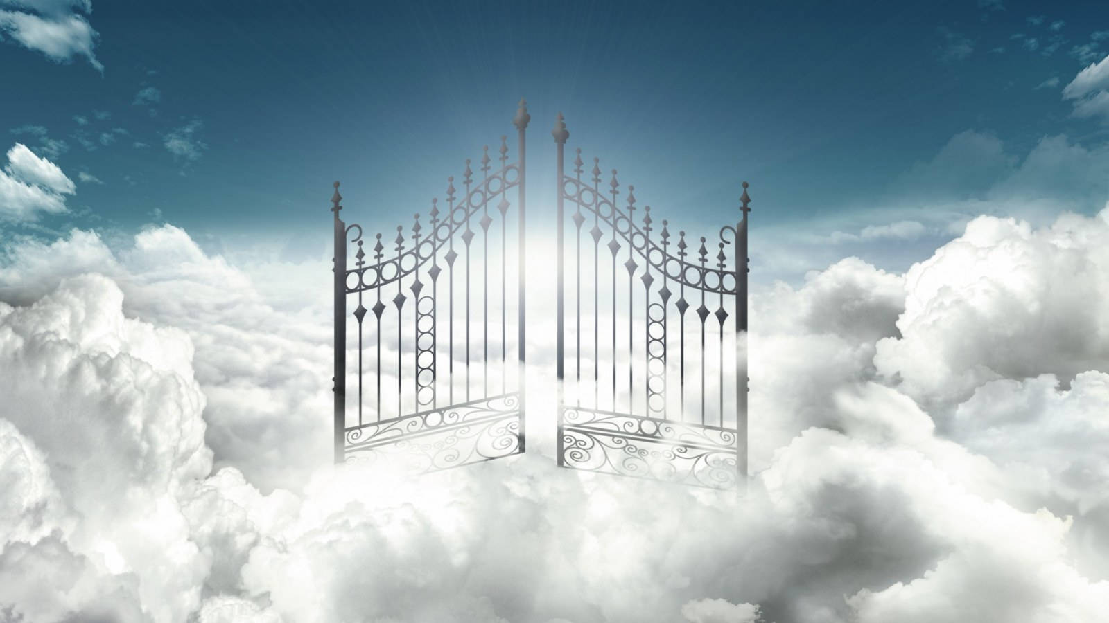 Funeral Clouds And Pearly Gates Background