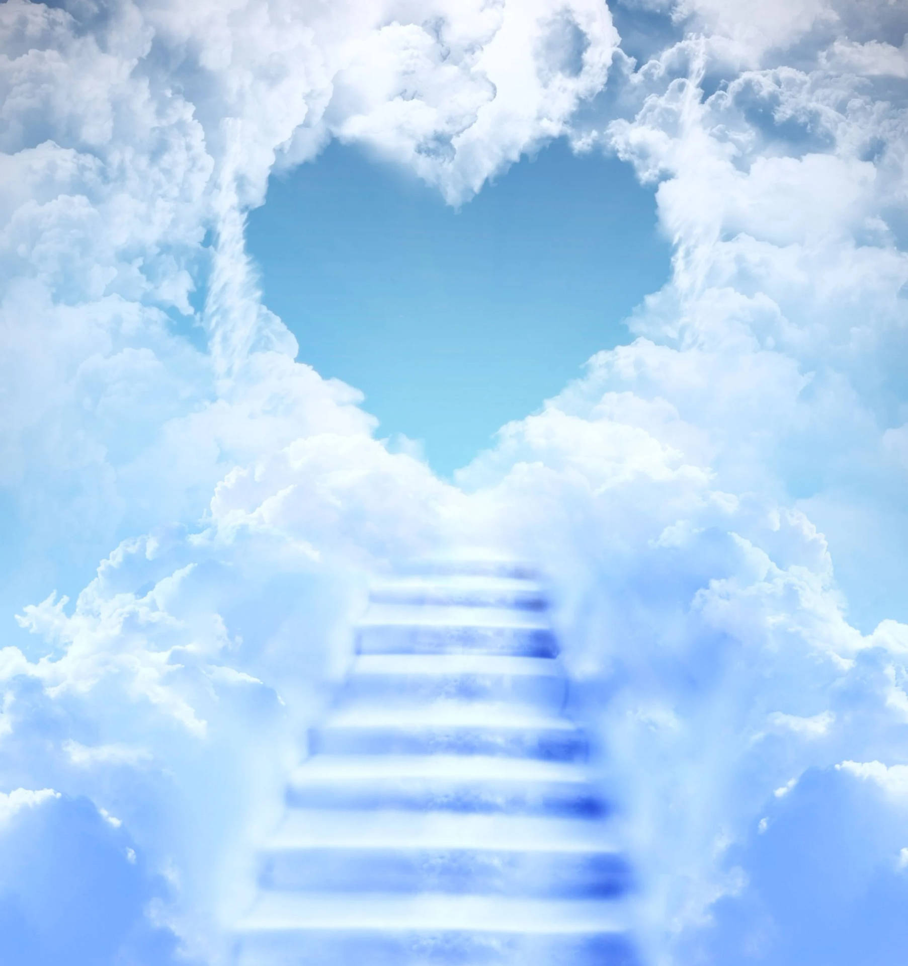 Funeral Clouds With Heart Background