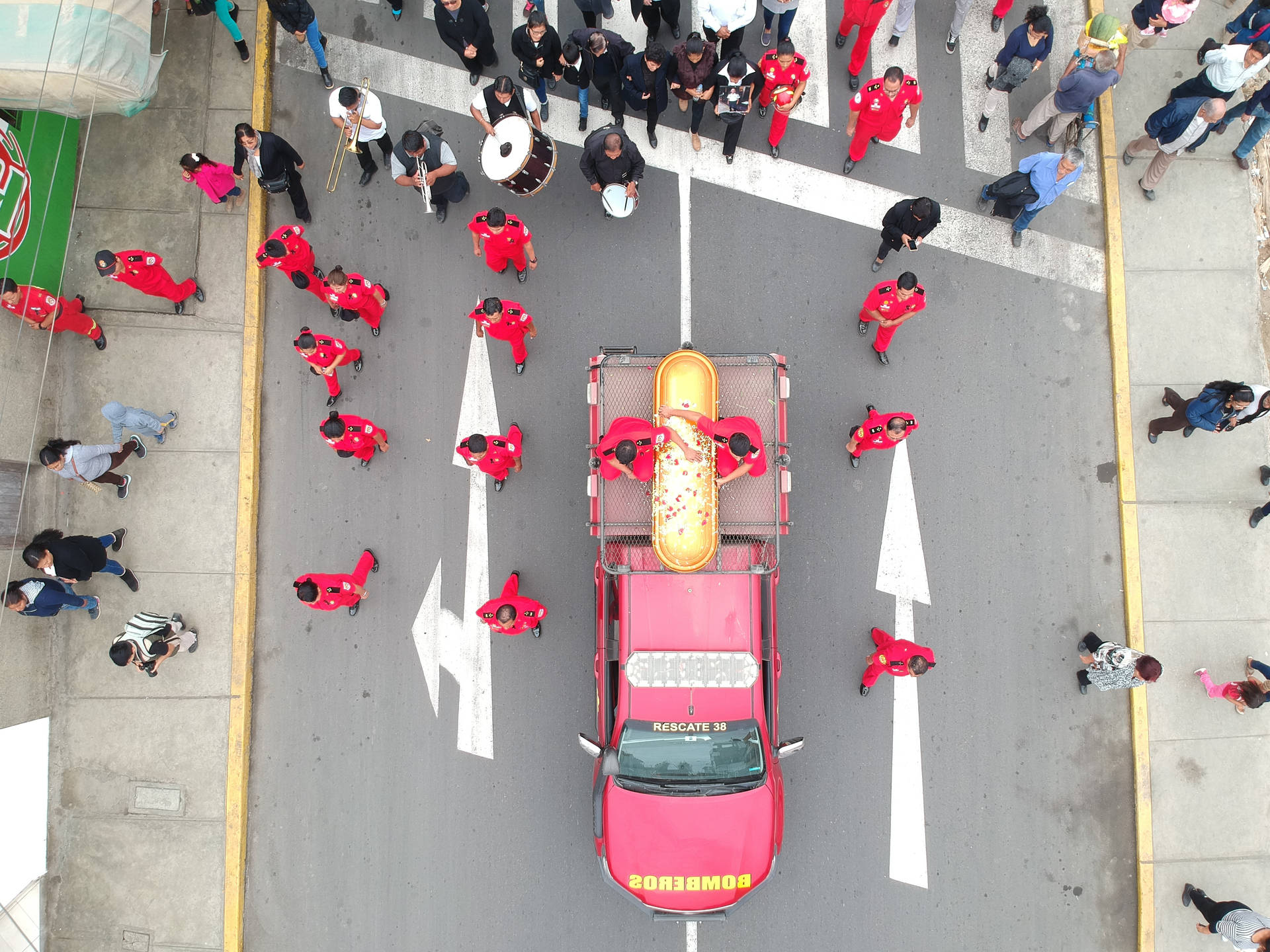 Funeral Procession Aerial