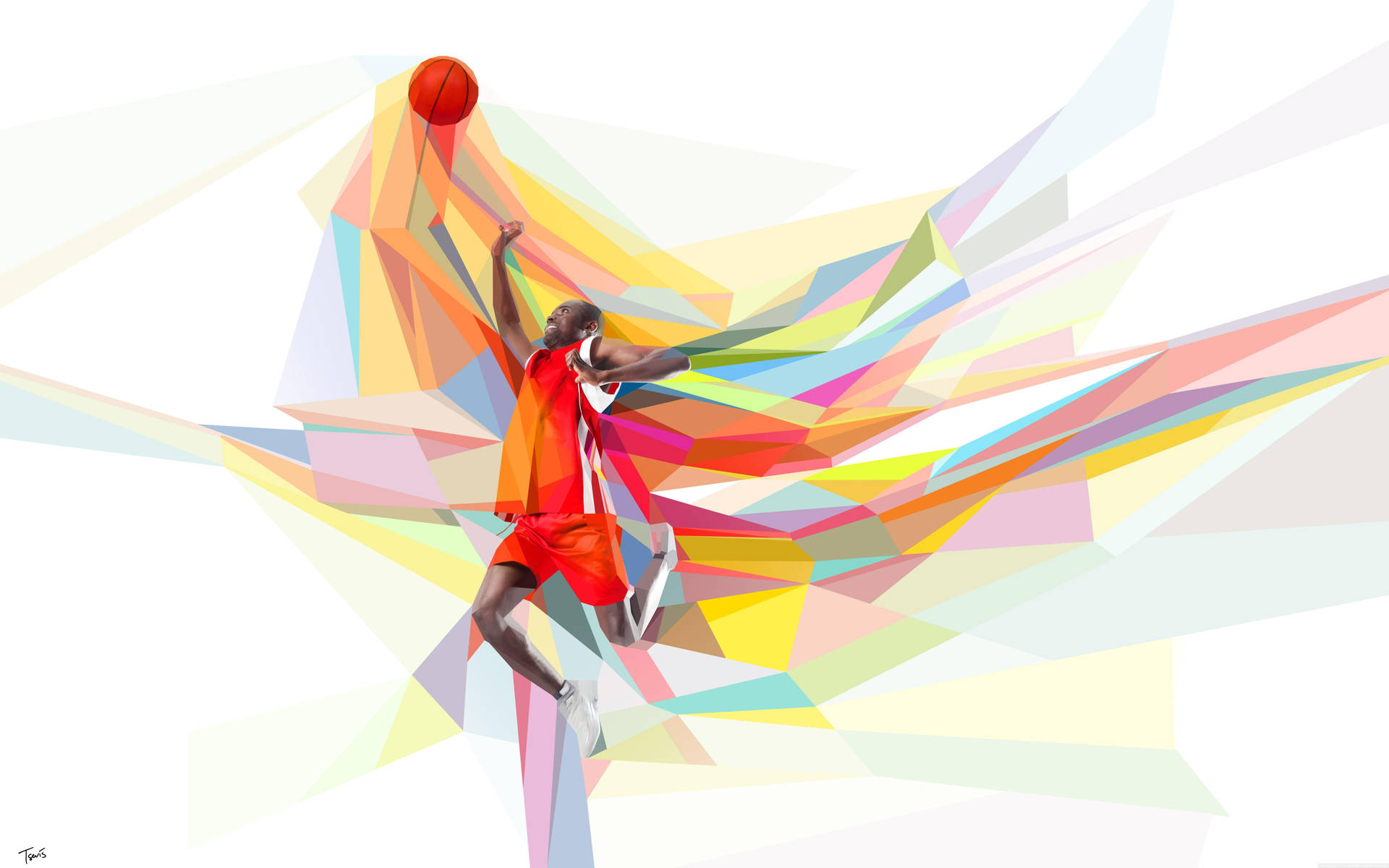 Funky Basketball Player Background