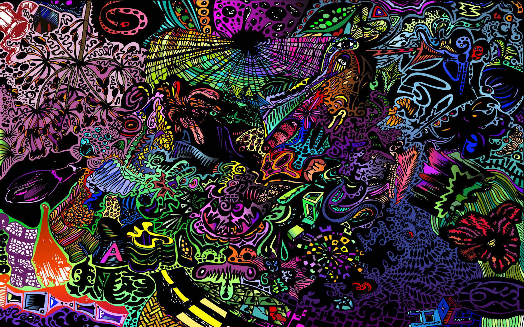 Funky Colorful Drawing