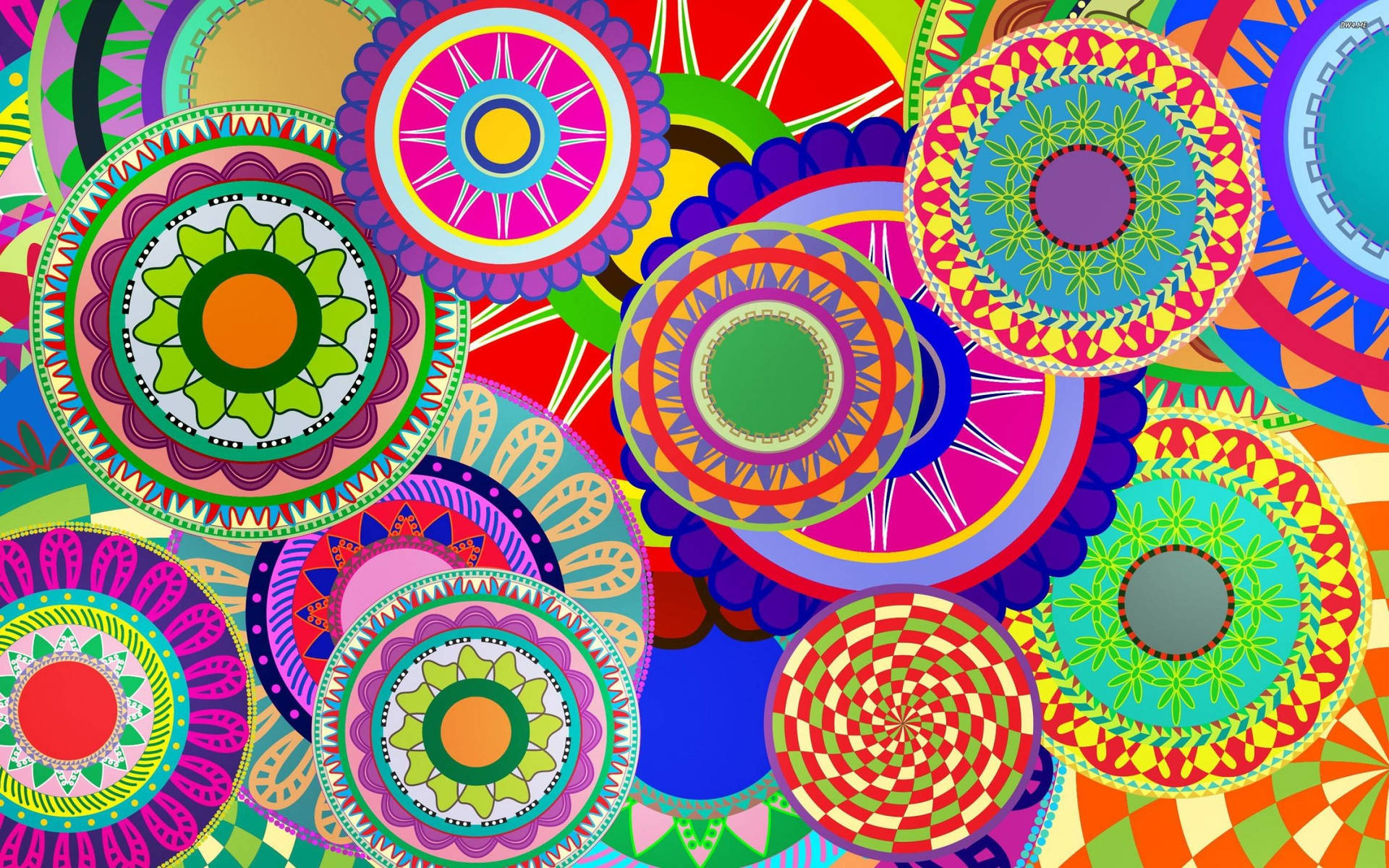Funky Colorful Mandala Background