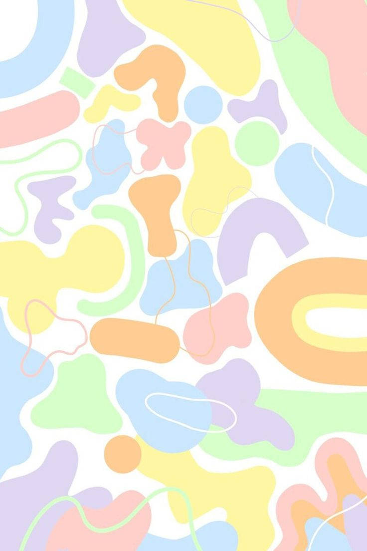 Funky Cute Pastel Blobs Background