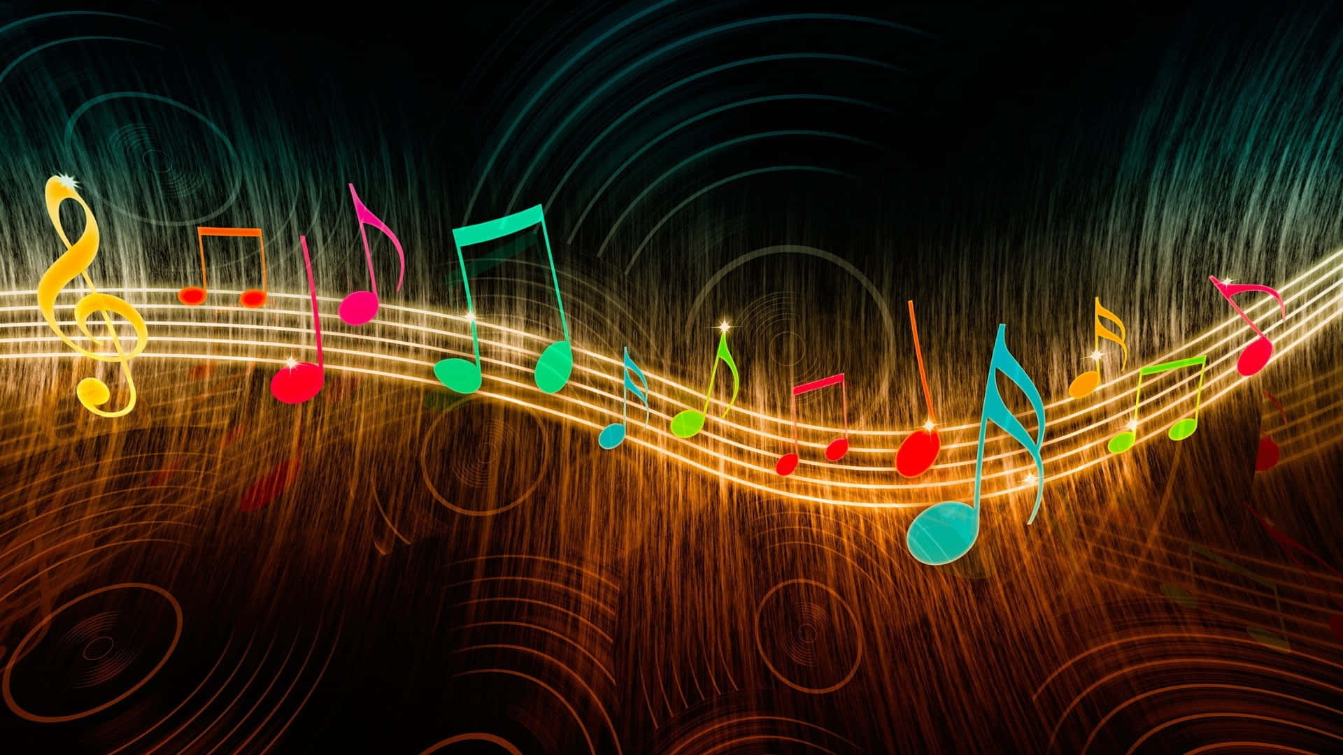 Funky Music Notes Background