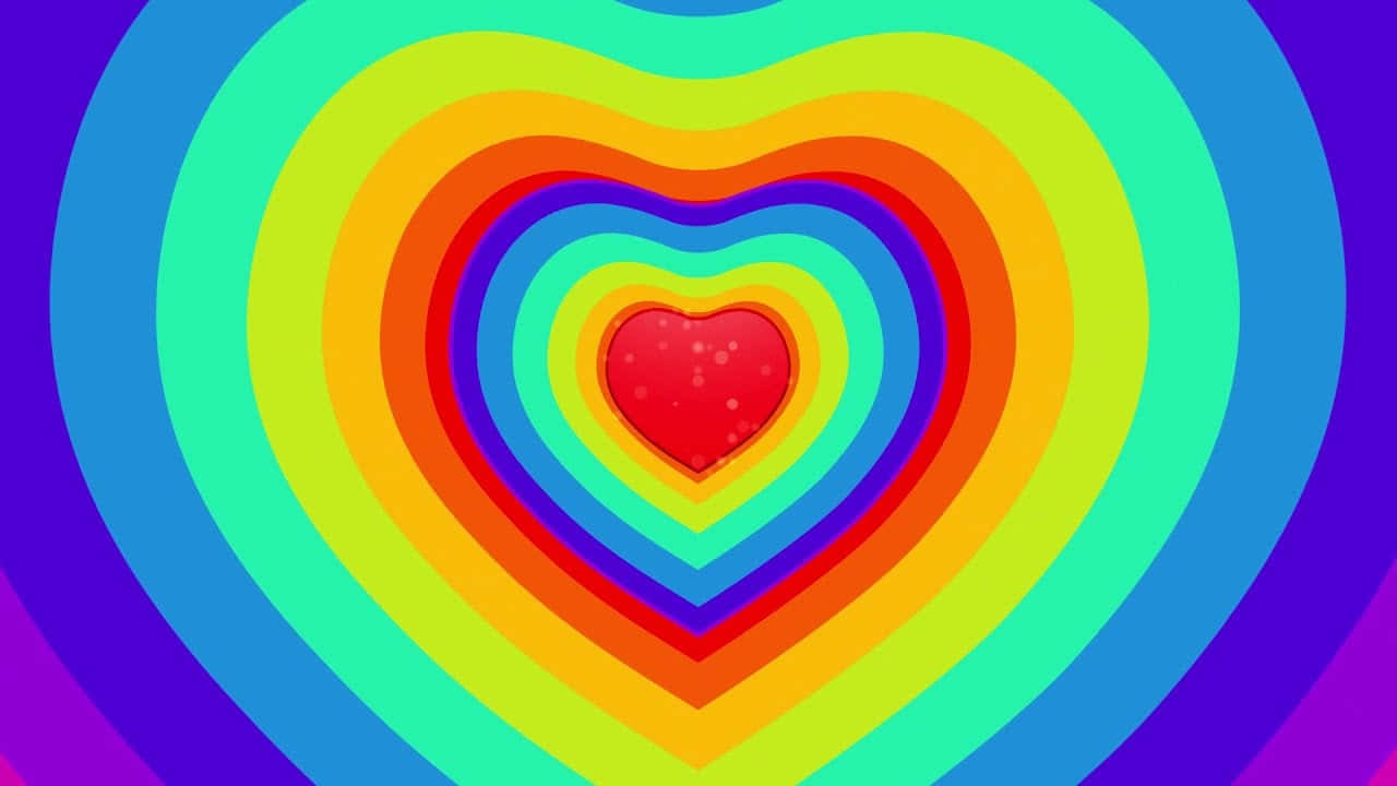 Funky Rainbow Heart Background