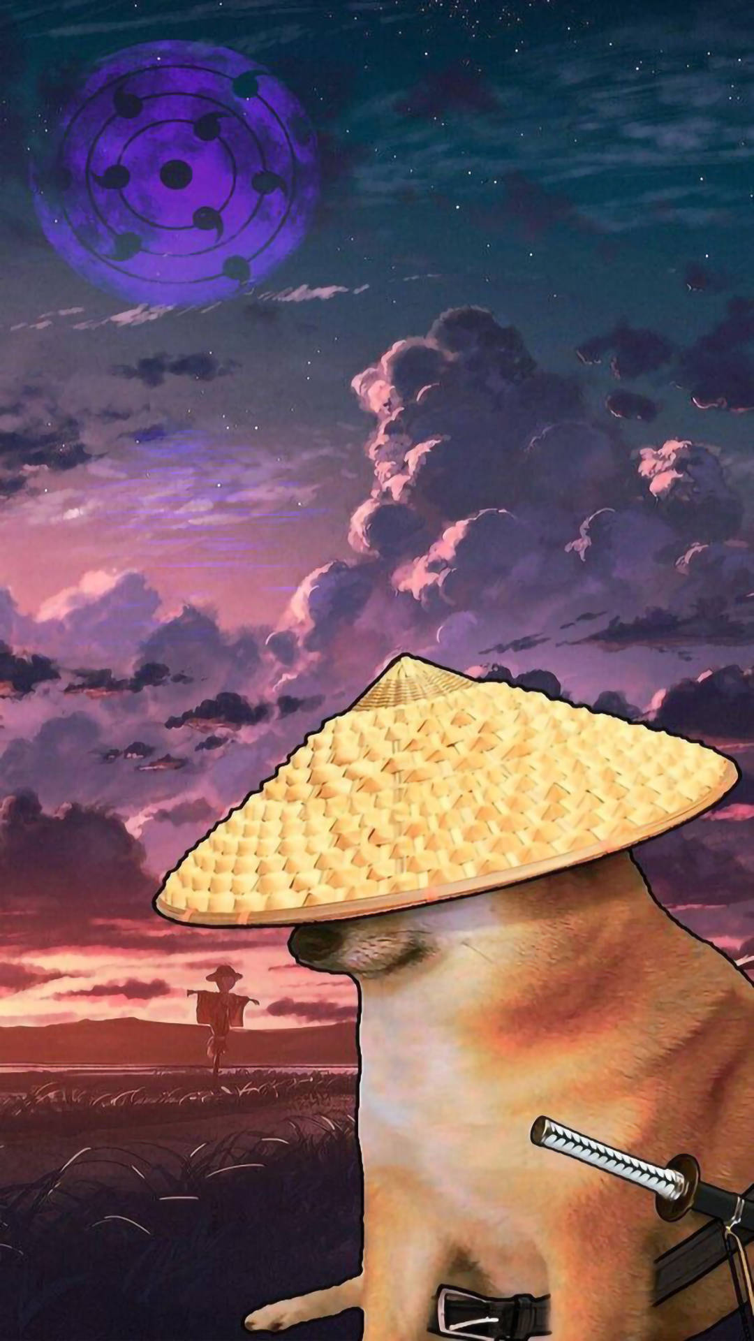 Funny Aesthetic Samurai Doge Background