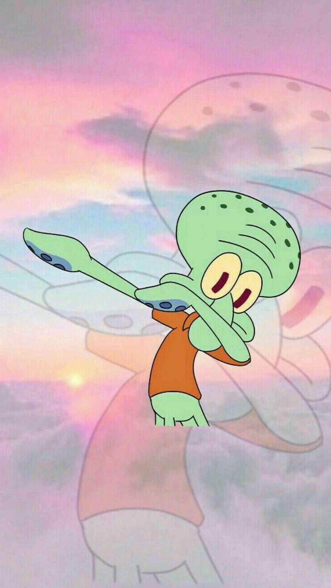 Funny Aesthetic Squidward Dabbing Background