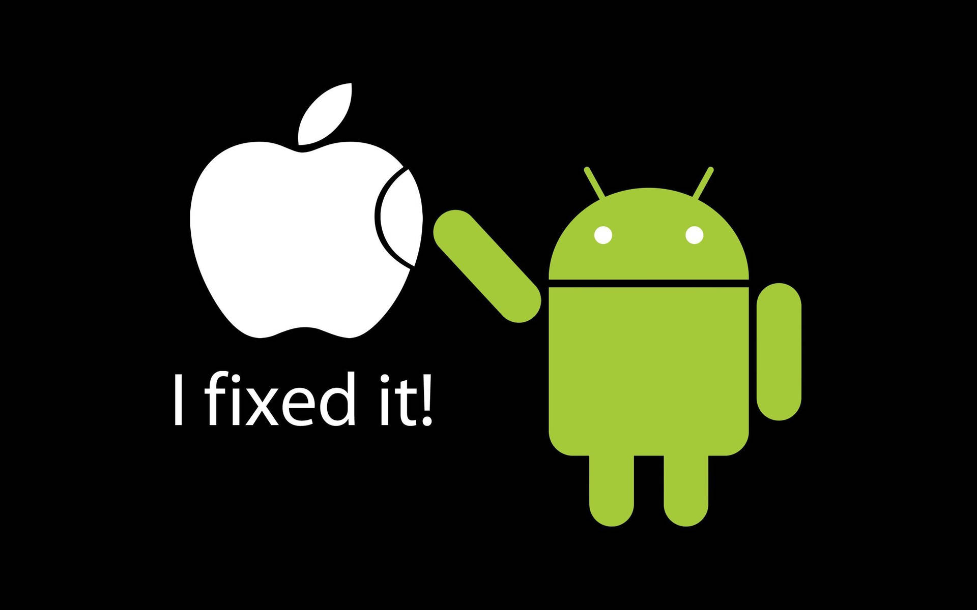 Funny Android And Apple Fan Art Background
