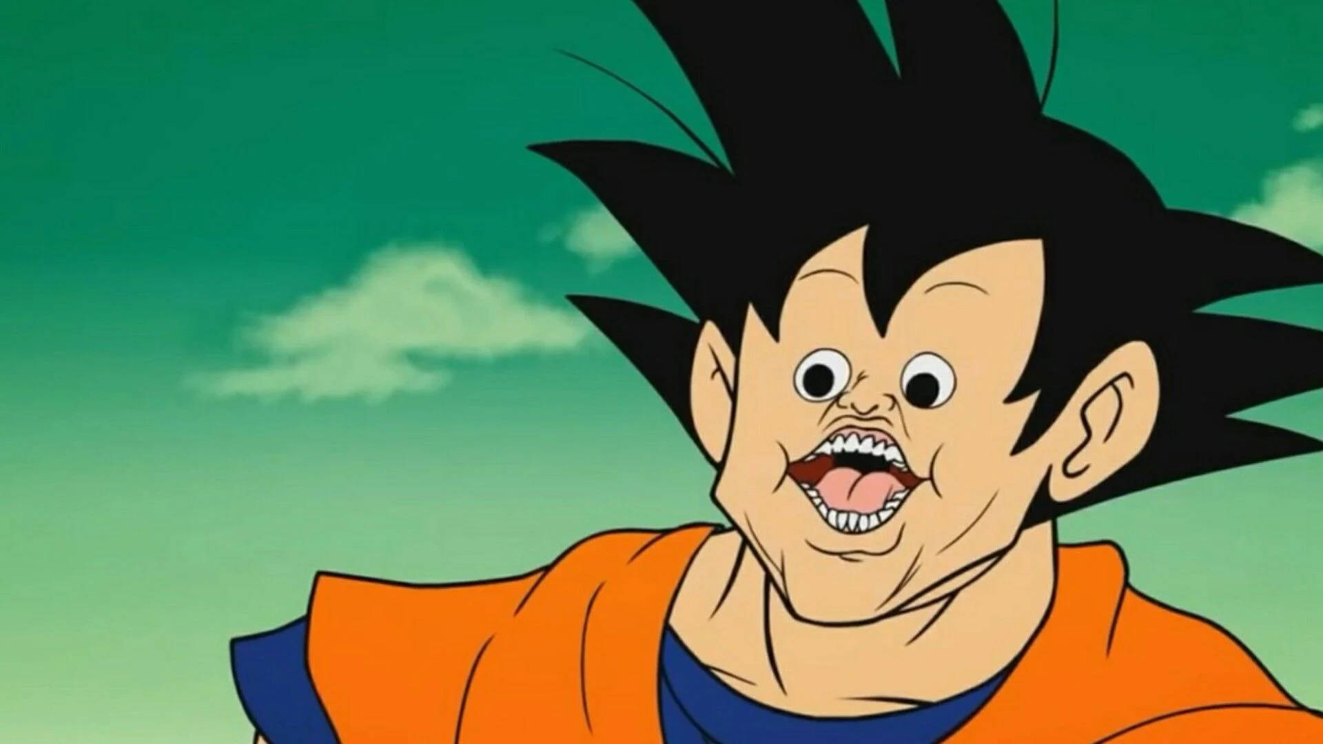 Funny Anime Goku Meme Face Background