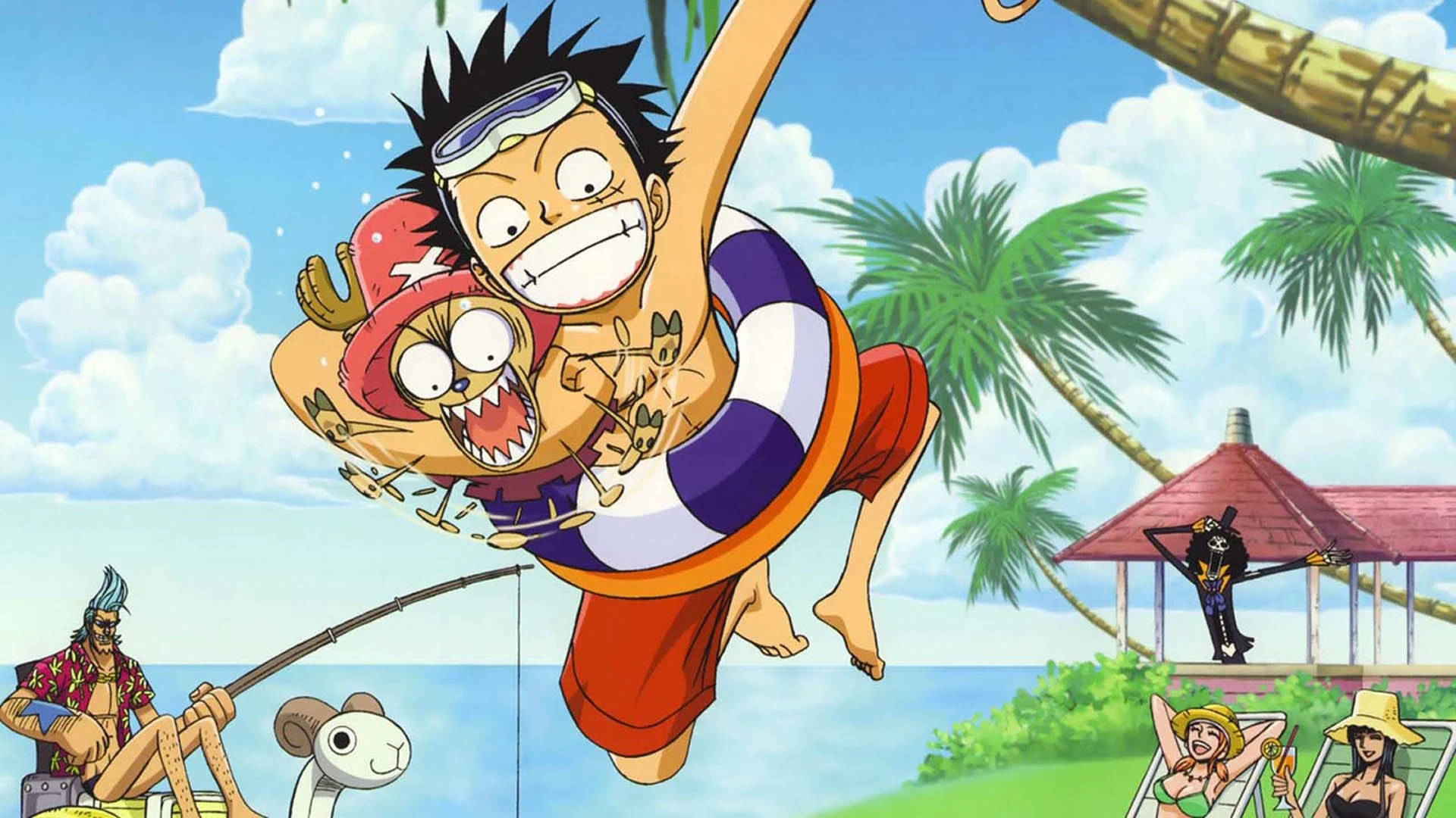 Funny Anime One Piece Pirate Crew Background